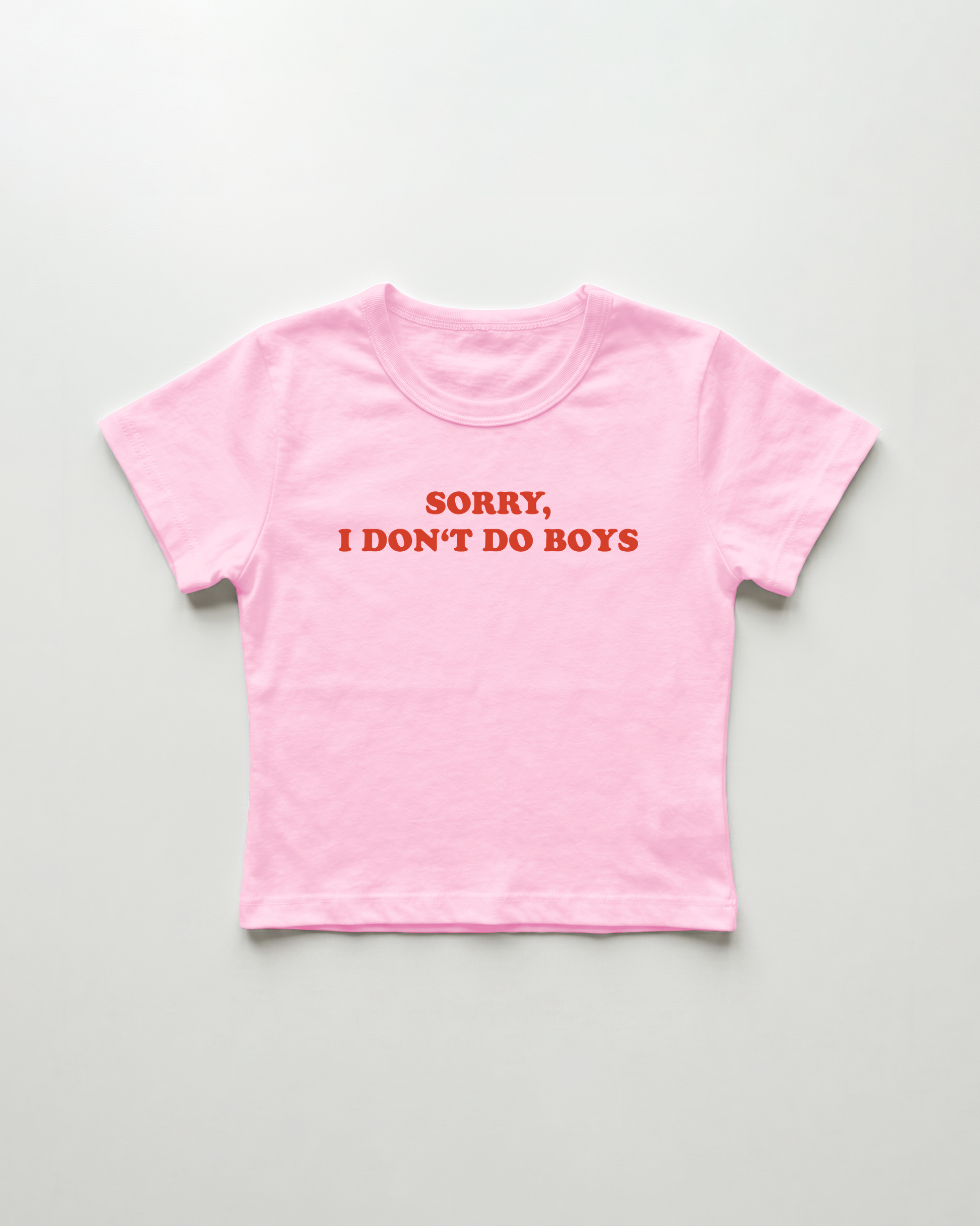 sorry I don't do boys cropped Baby Tee Pink | Lolita Sinz