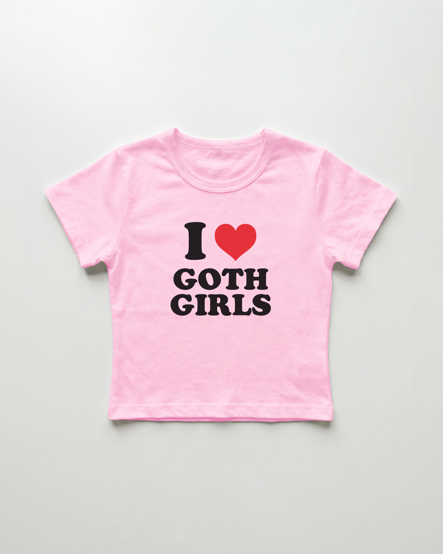 I love goth girls cropped Baby Tee Pink | Lolita Sinz