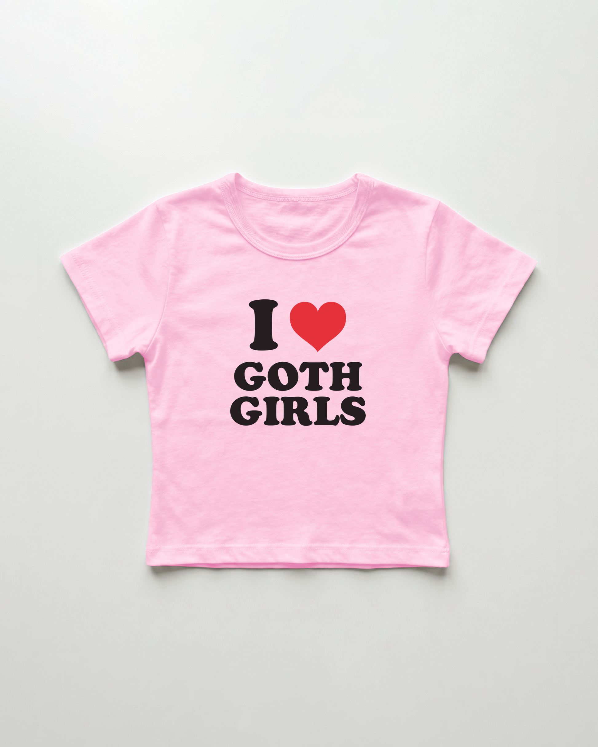 I love goth girls cropped Baby Tee Pink | Lolita Sinz