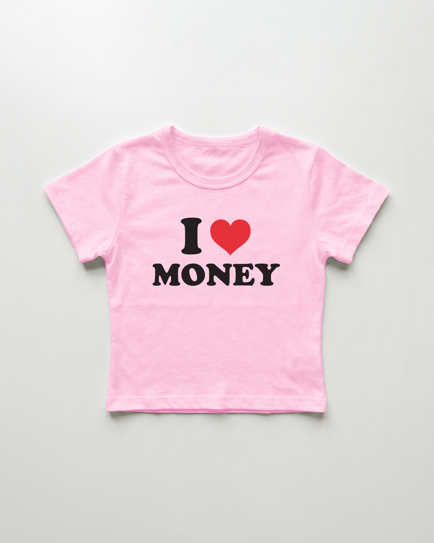 I love money cropped Baby Tee Pink | Lolita Sinz