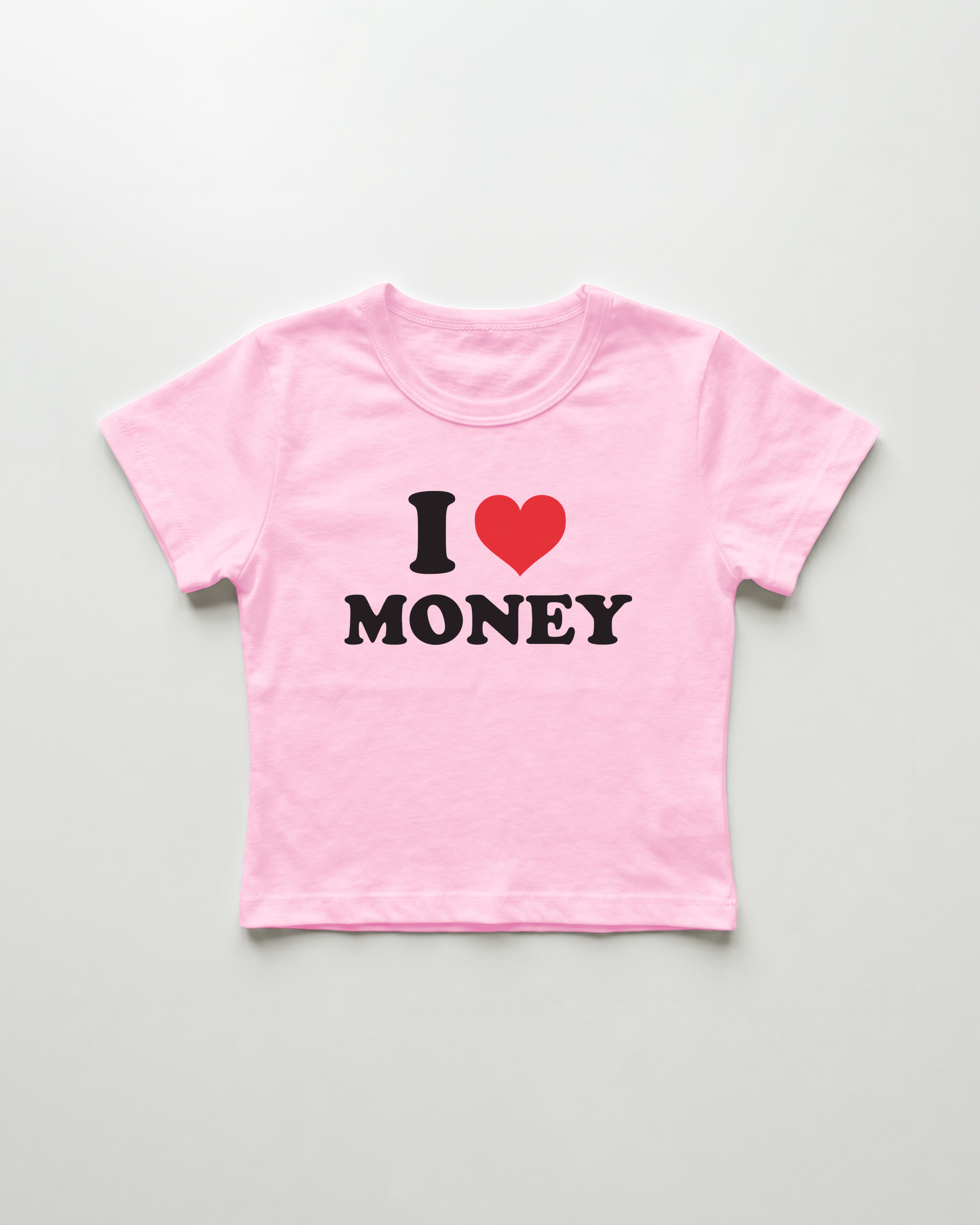 I love money cropped Baby Tee Pink | Lolita Sinz
