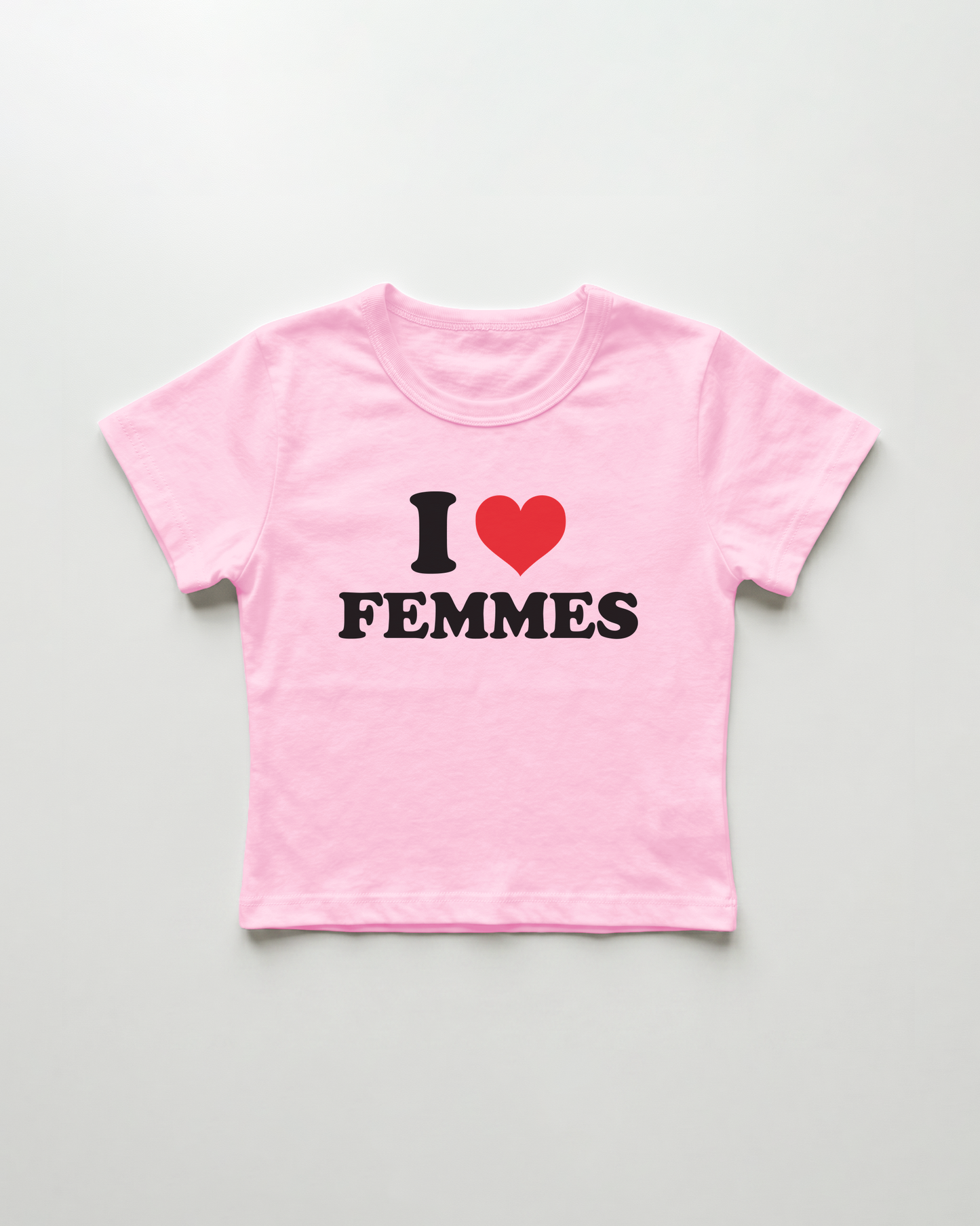 I love femmes cropped Baby Tee Pink | Lolita Sinz