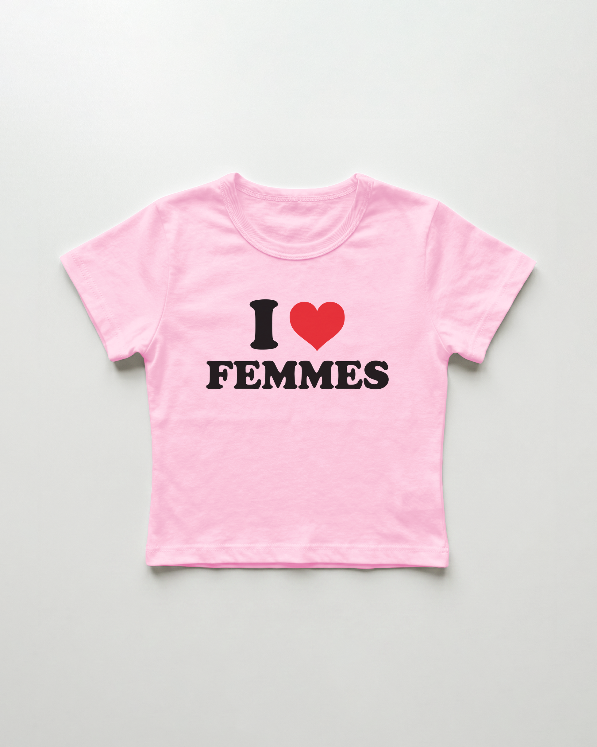 I love femmes cropped Baby Tee Pink | Lolita Sinz