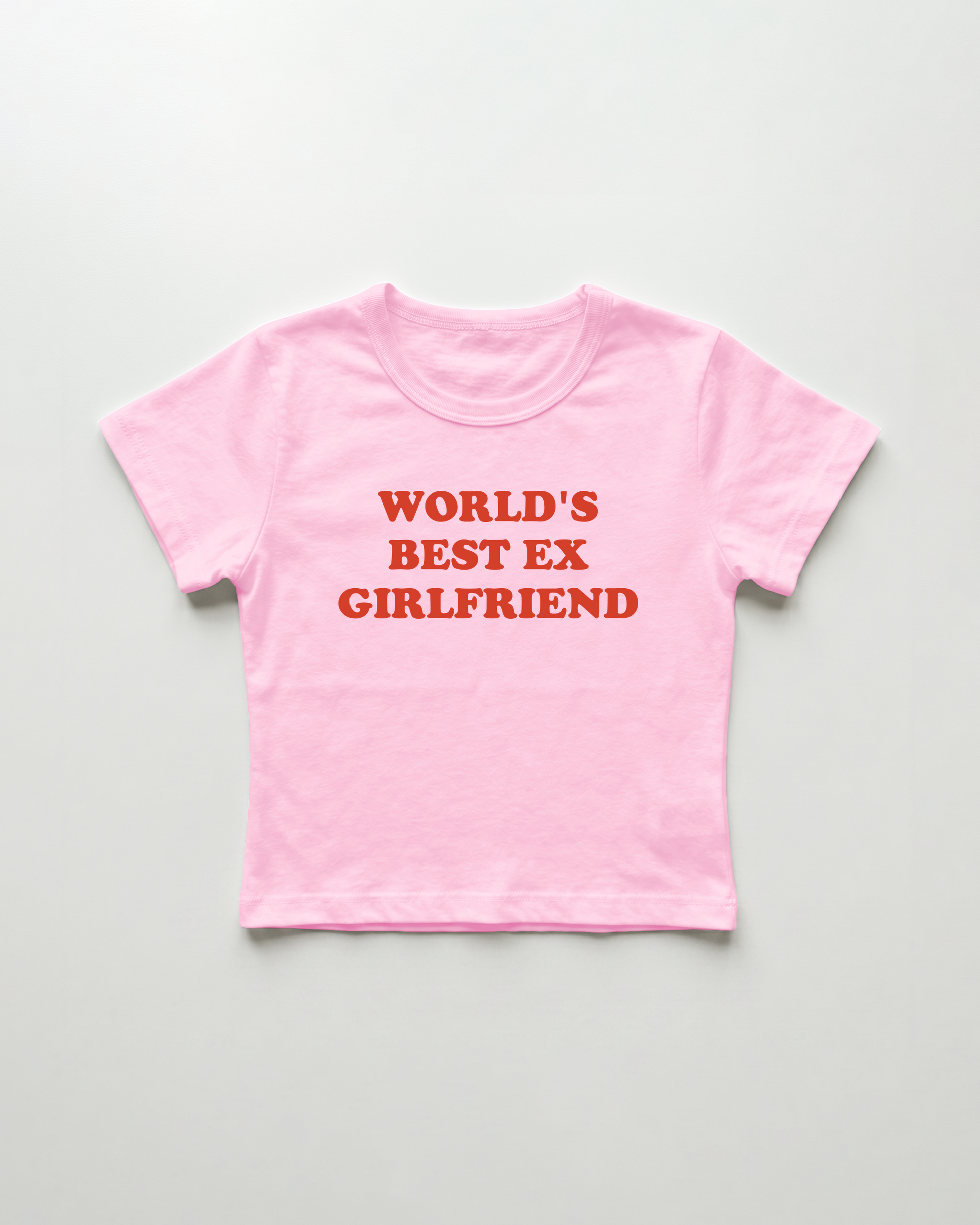 world's best ex girlfriend cropped Baby Tee Pink | Lolita Sinz