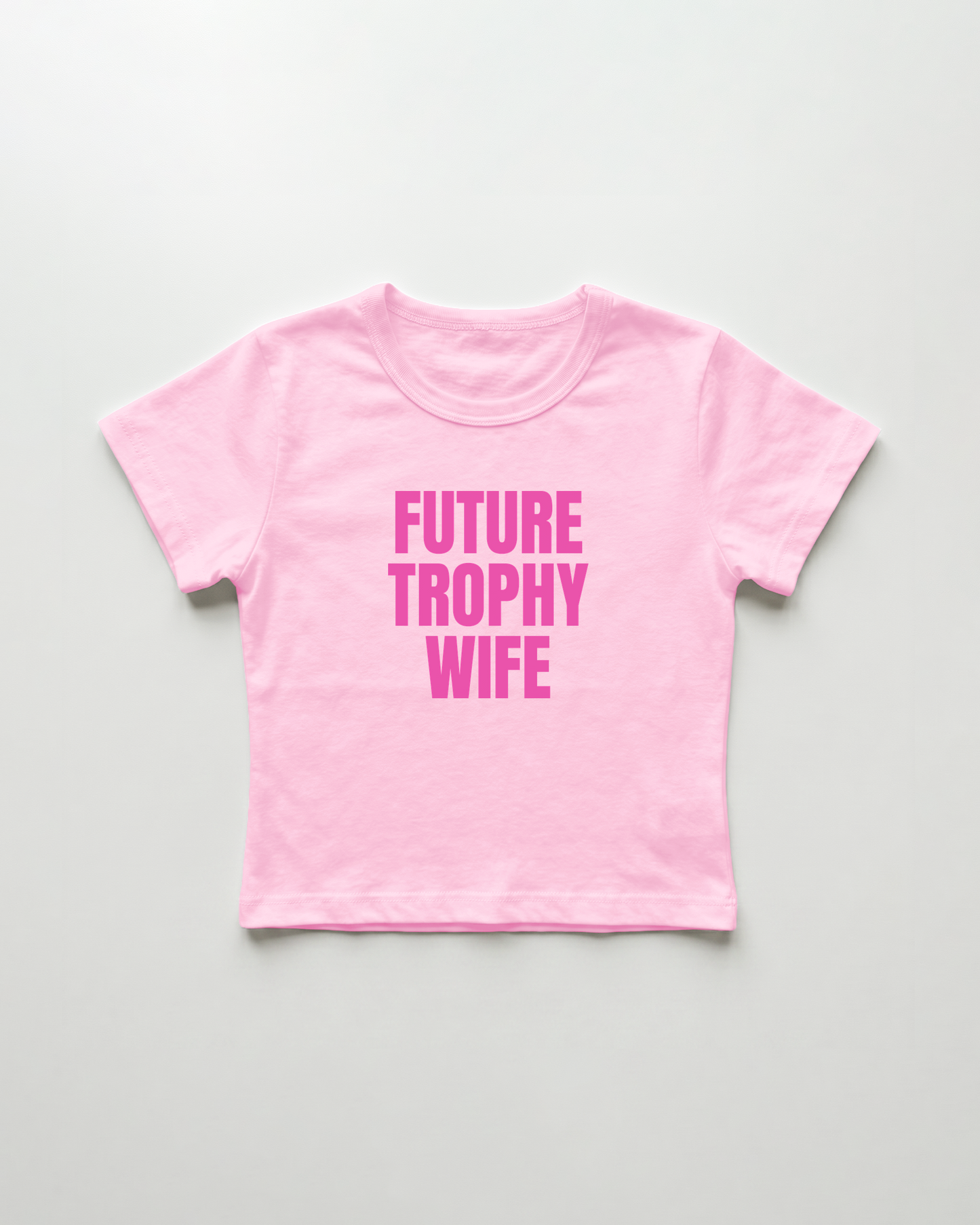 future trophy wife cropped Baby Tee Pink | Lolita Sinz