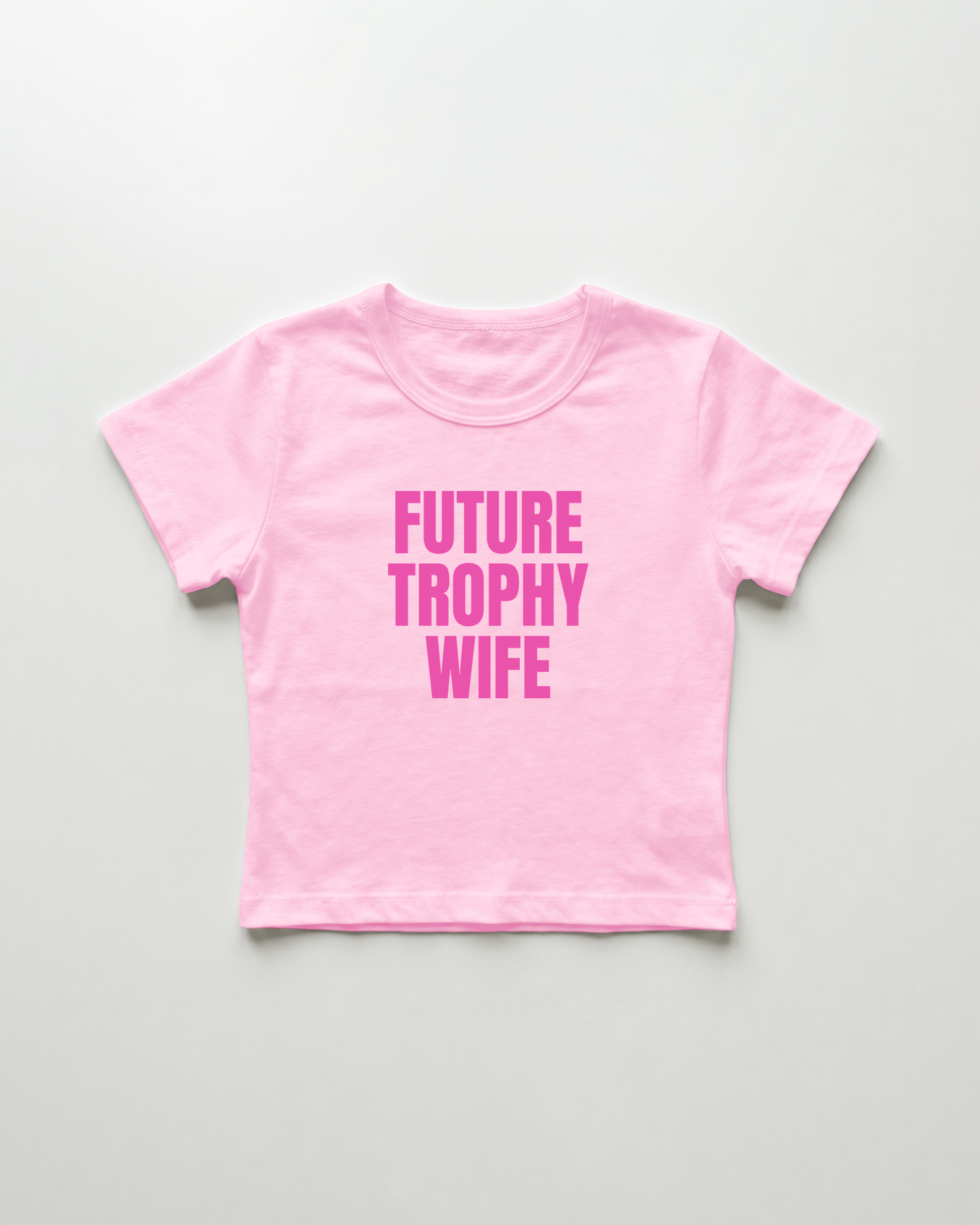 future trophy wife cropped Baby Tee Pink | Lolita Sinz