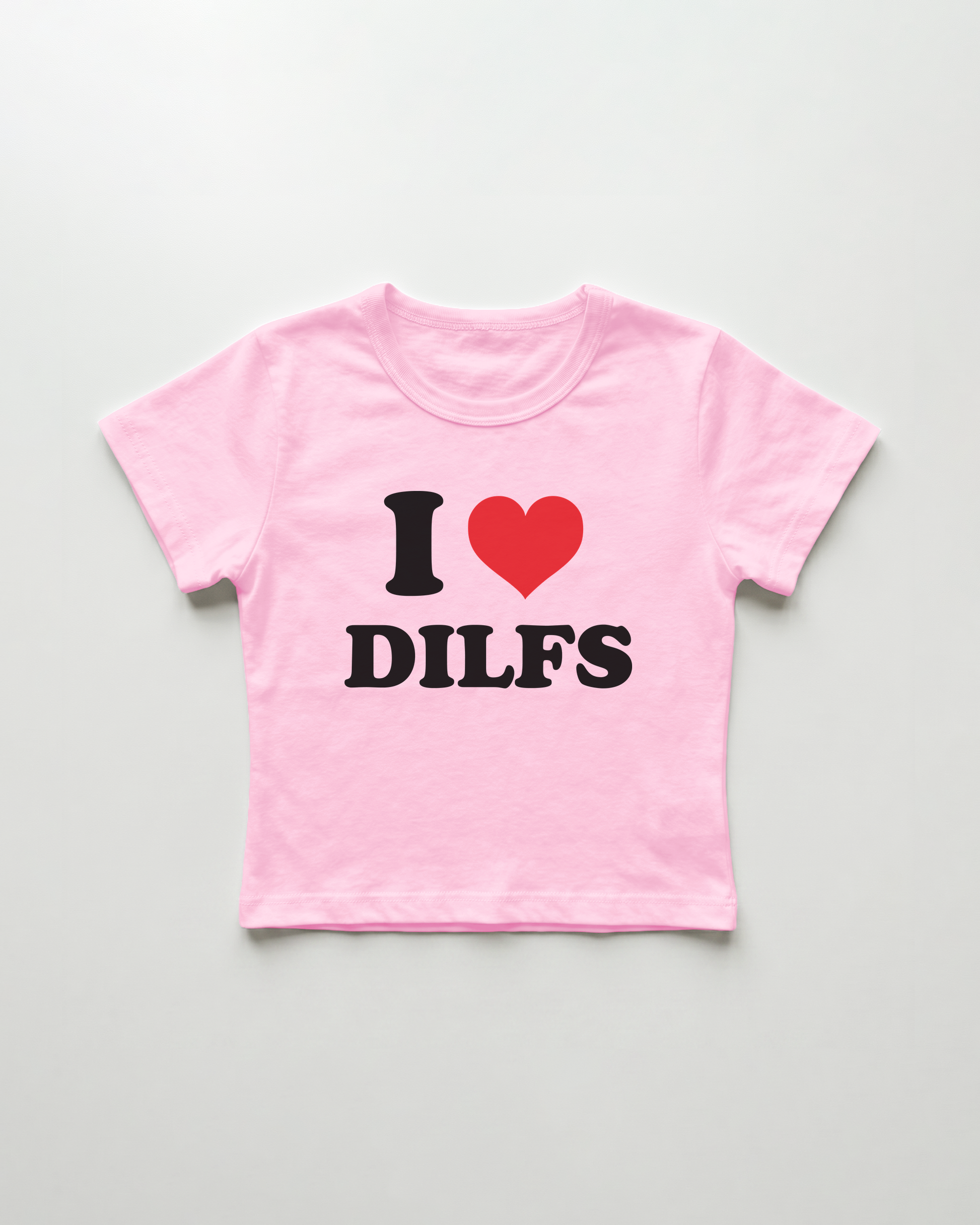 I love dilfs cropped Baby Tee Pink | Lolita Sinz