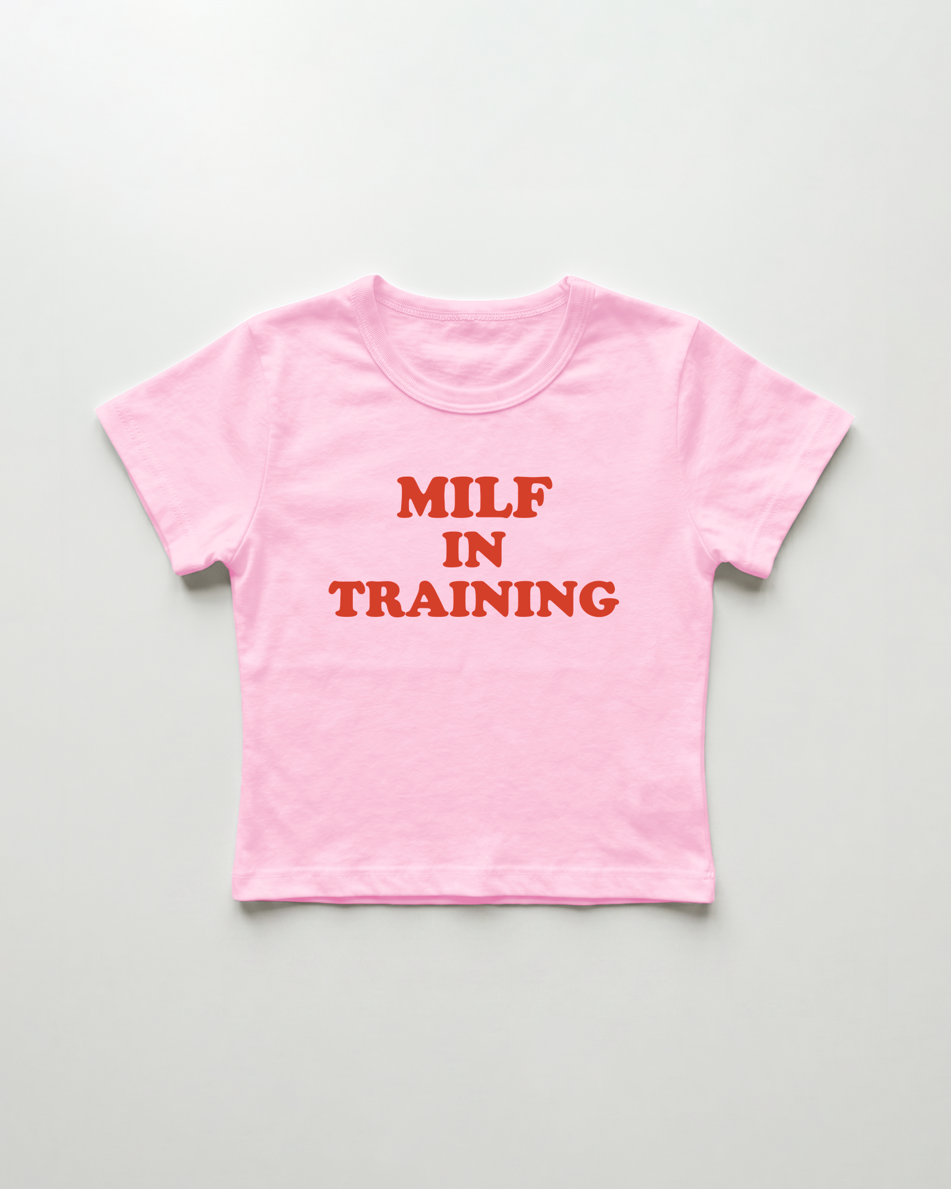milf in training cropped Baby Tee Pink | Lolita Sinz