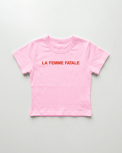 la femme fatale cropped Baby Tee Pink | Lolita Sinz
