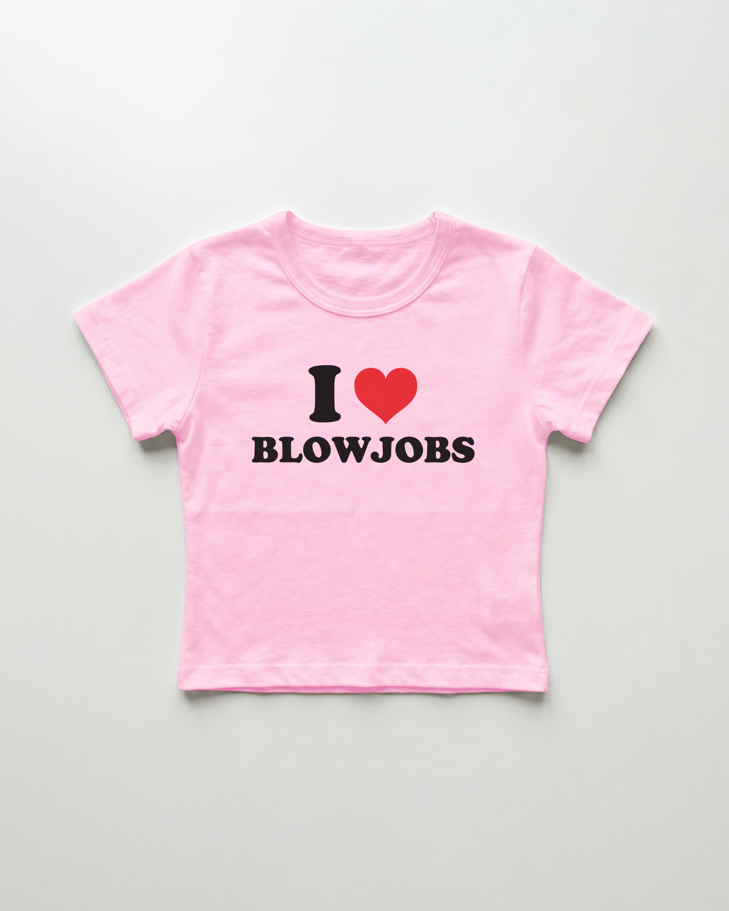 I love blowjobs cropped Baby Tee Pink | Lolita Sinz