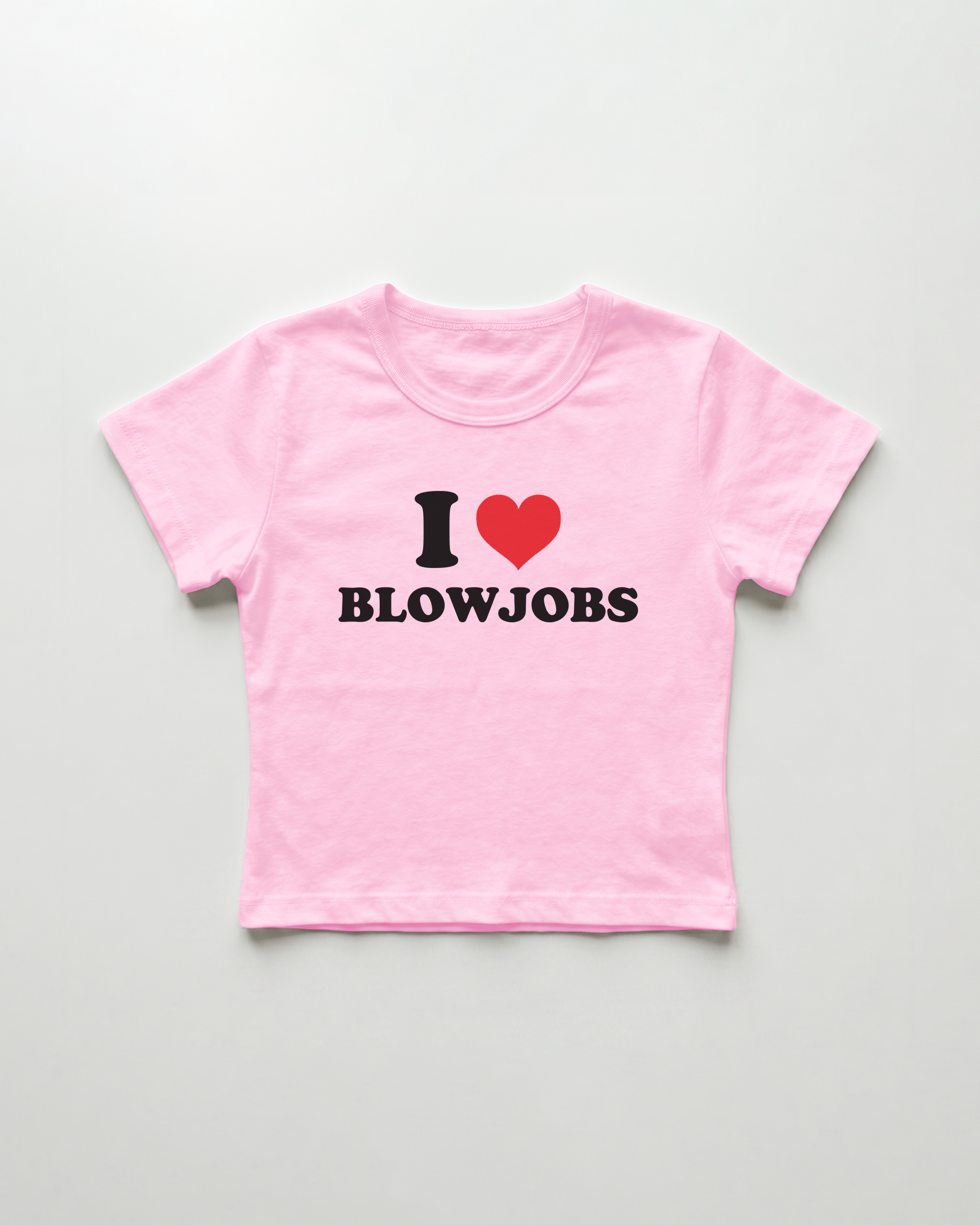 I love blowjobs cropped Baby Tee Pink | Lolita Sinz
