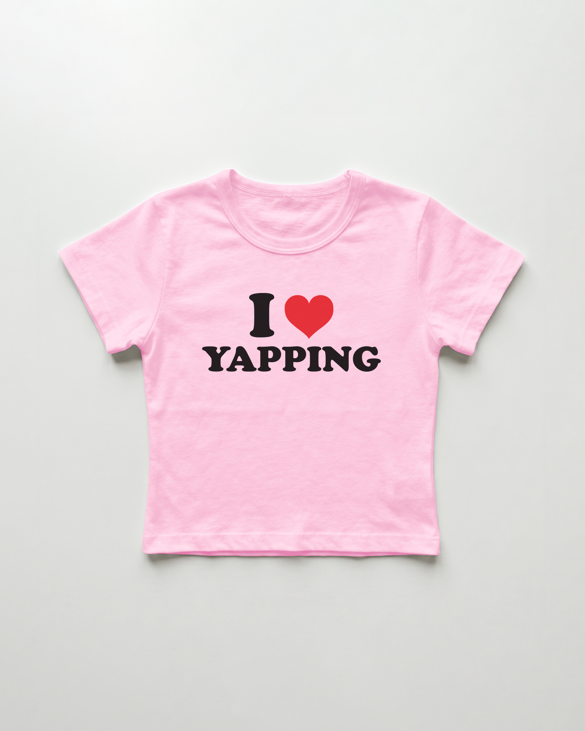 I love yapping cropped Baby Tee Pink | Lolita Sinz