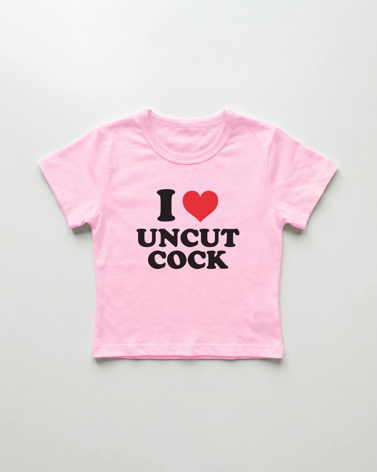 I love uncut cock cropped Baby Tee Pink | Lolita Sinz