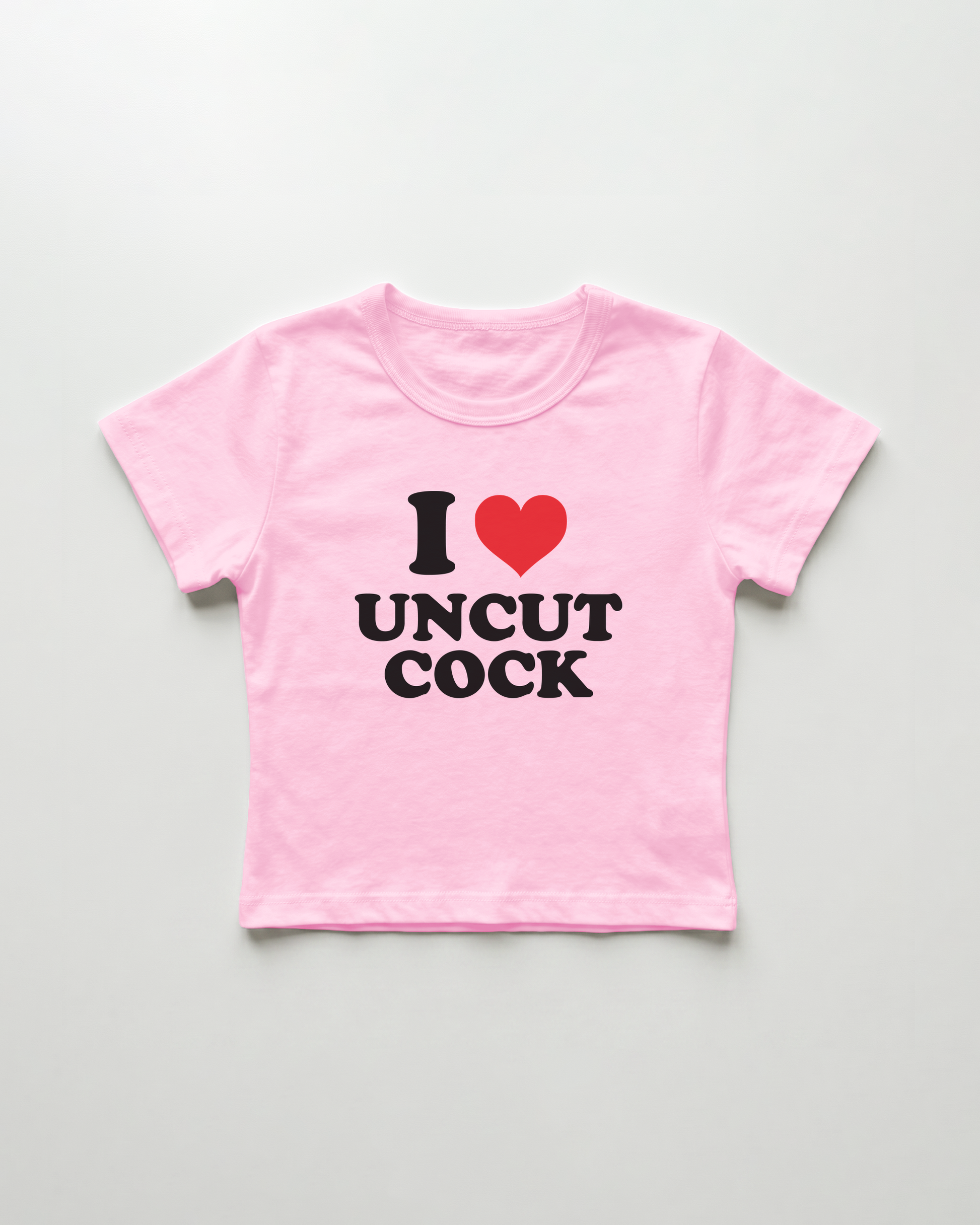 I love uncut cock cropped Baby Tee Pink | Lolita Sinz