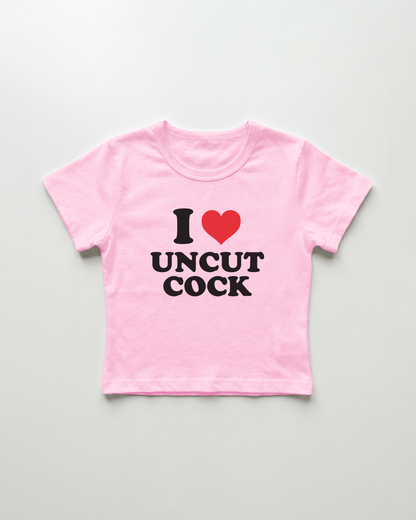 I love uncut cock cropped Baby Tee Pink | Lolita Sinz