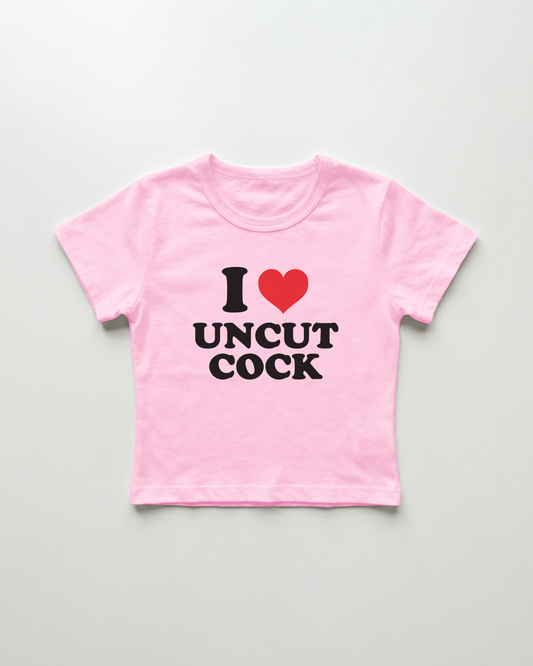 I love uncut cock cropped Baby Tee Pink | Lolita Sinz
