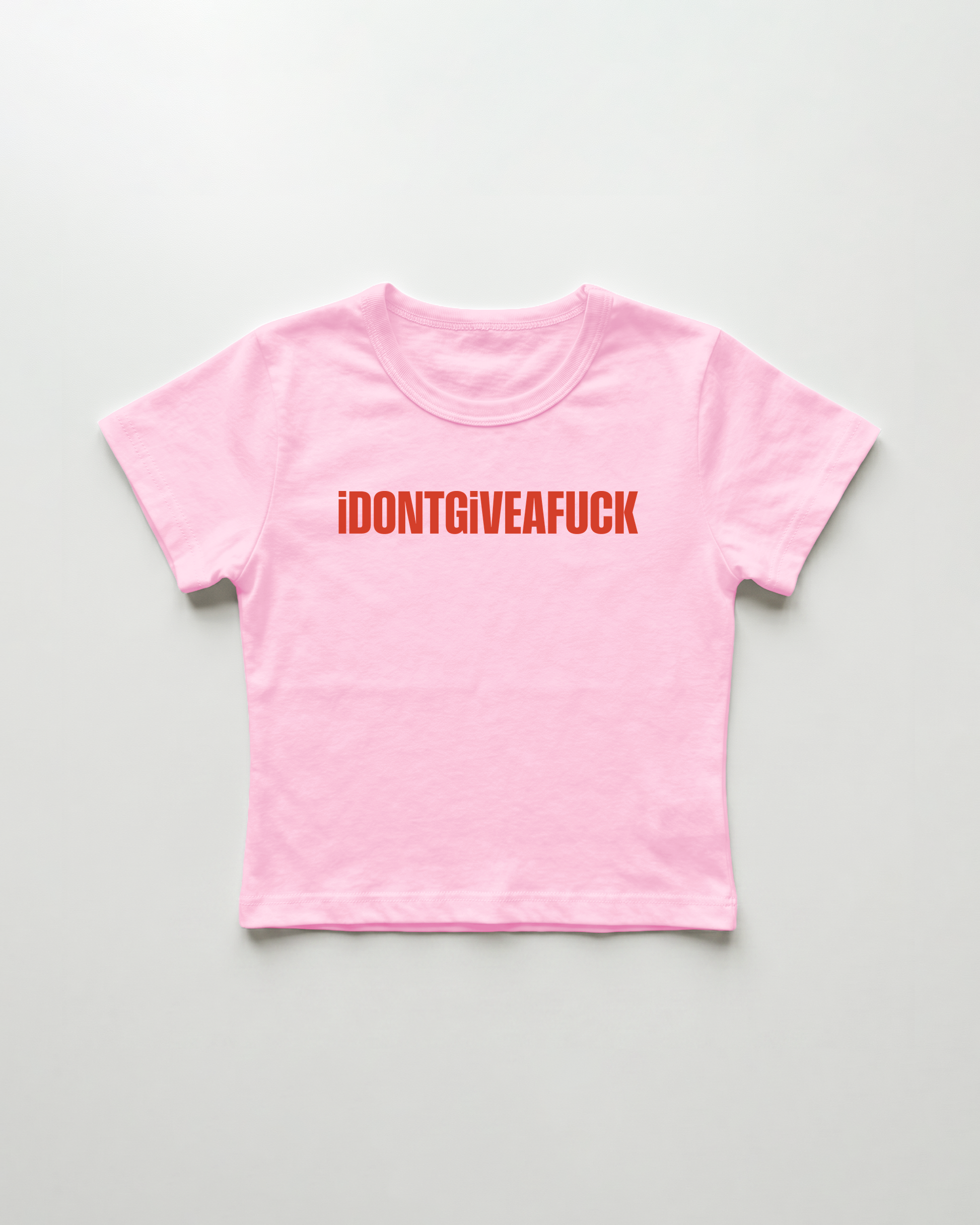 idontgiveafuck cropped Baby Tee Pink | Lolita Sinz