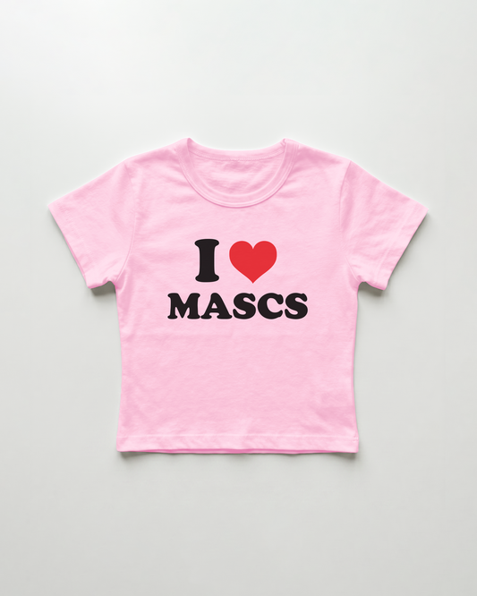 I love mascs cropped Baby Tee Pink | Lolita Sinz