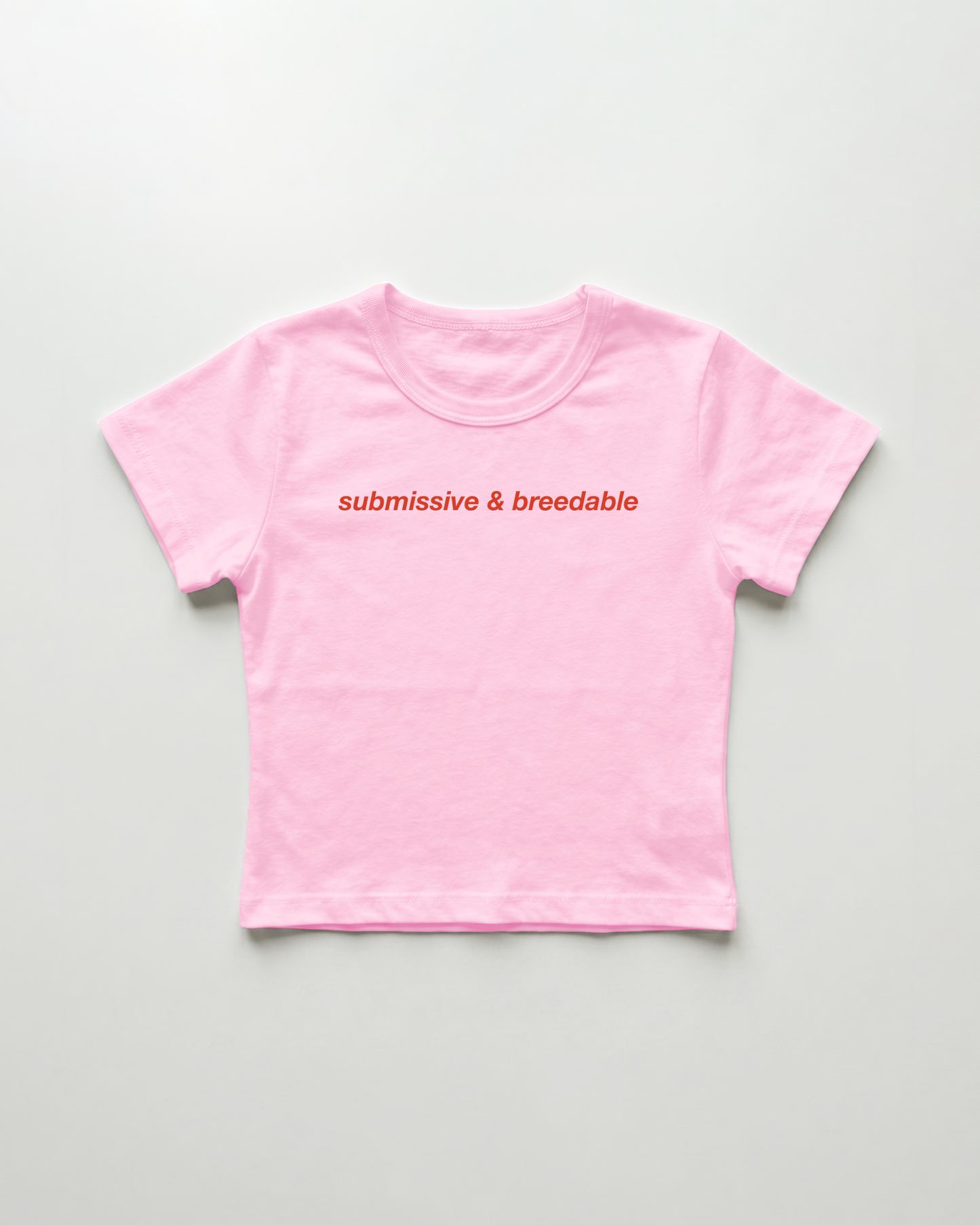 submissive & breedable cropped Baby Tee Pink | Lolita Sinz