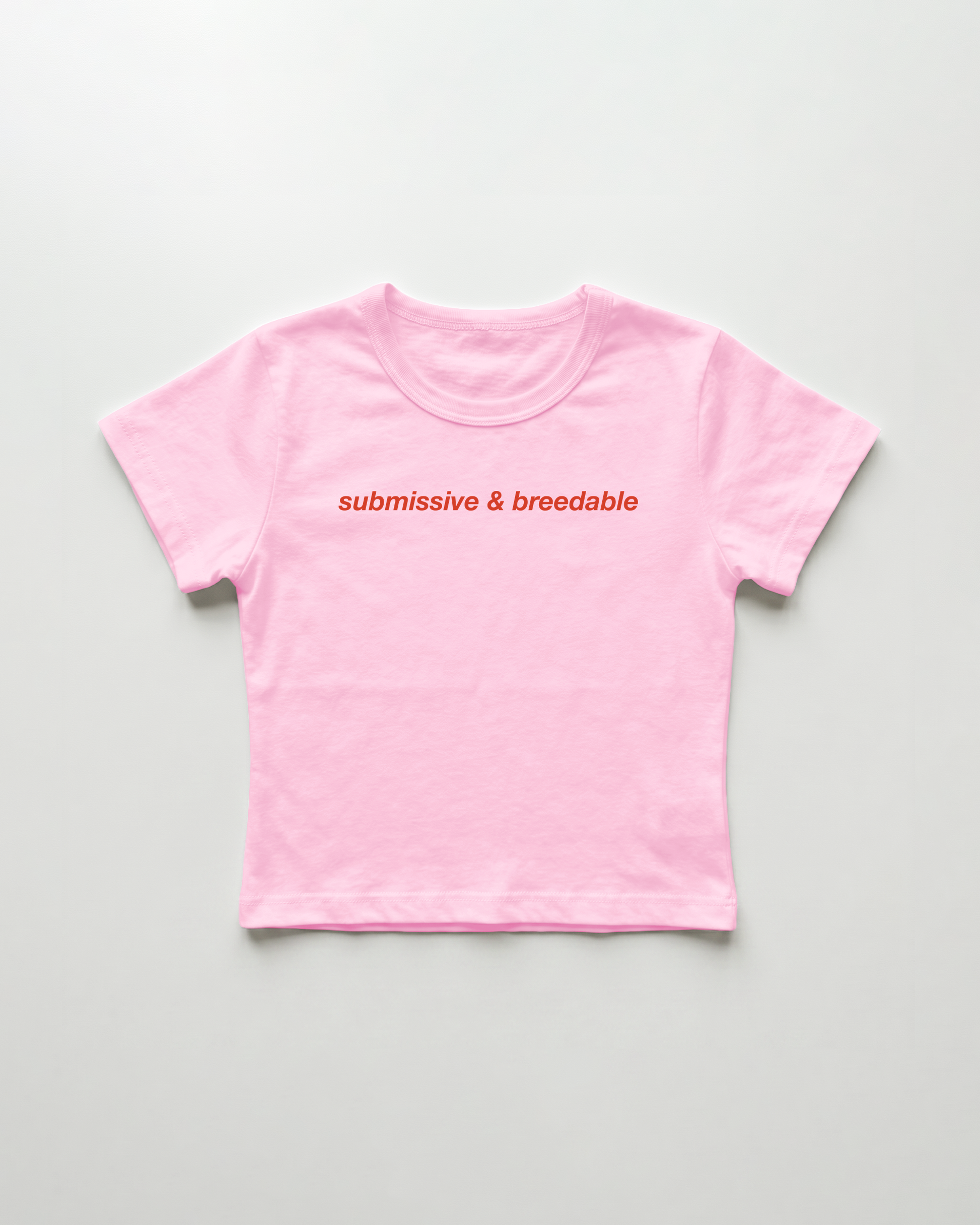submissive & breedable cropped Baby Tee Pink | Lolita Sinz