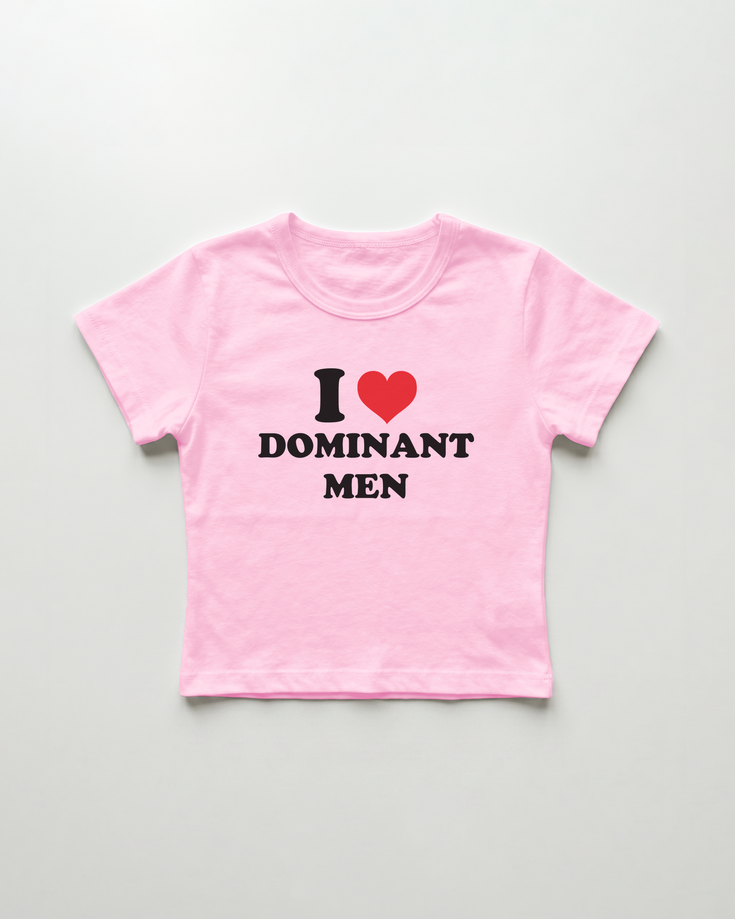 I love dominant men cropped Baby Tee Pink | Lolita Sinz