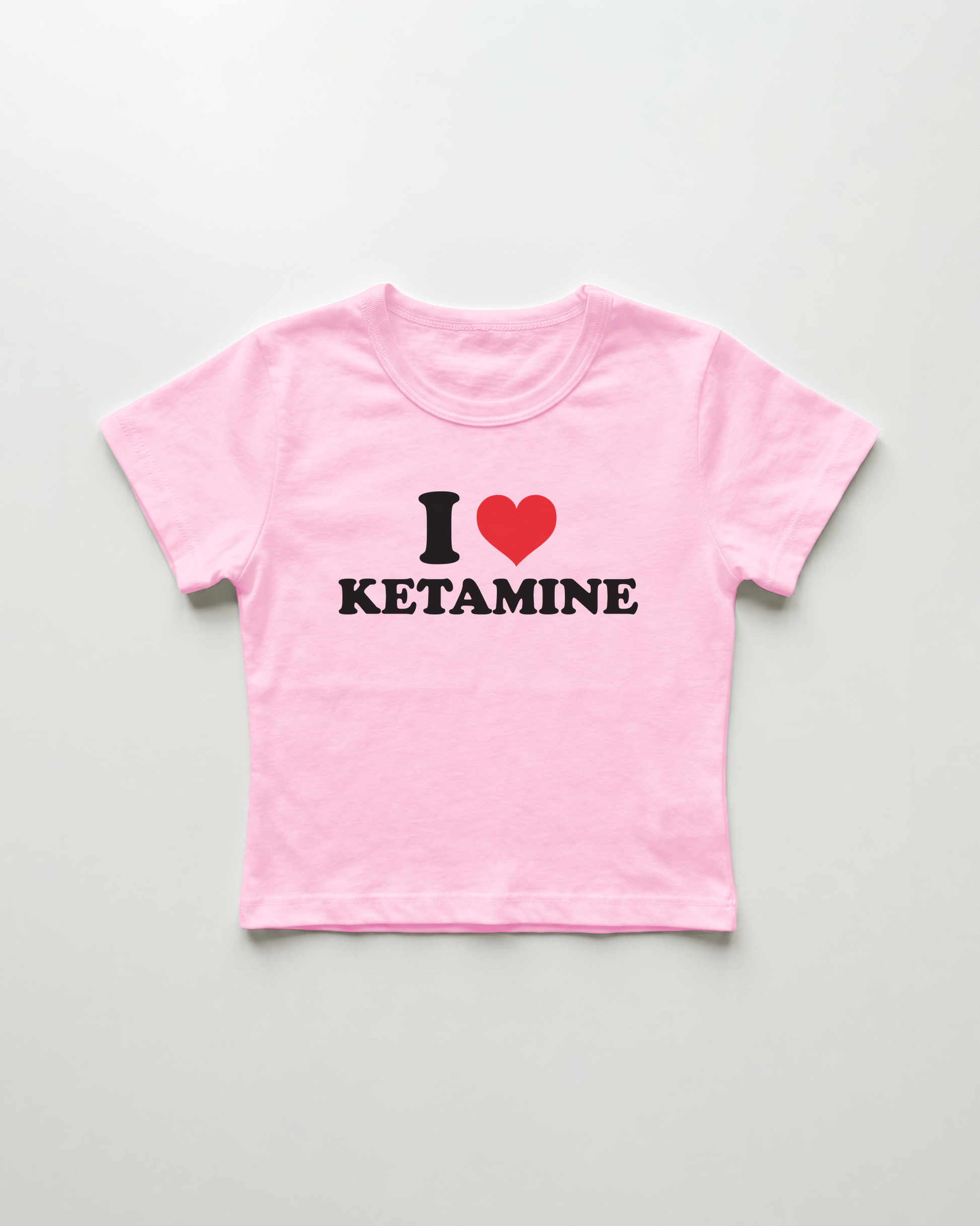 I love ketamine cropped Baby Tee Pink | Lolita Sinz