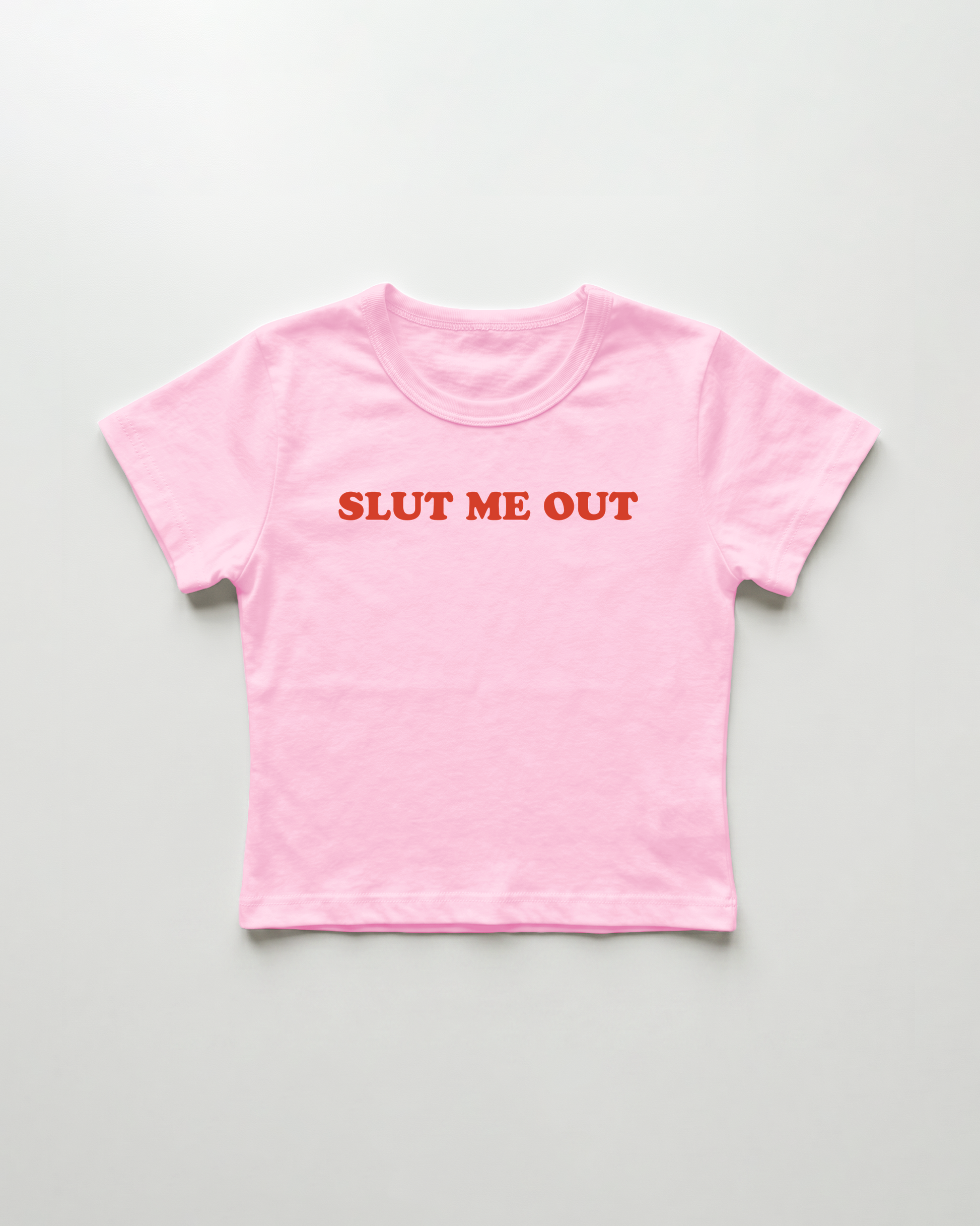 slut me out cropped Baby Tee Pink | Lolita Sinz