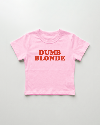 dumb blonde cropped Baby Tee Pink | Lolita Sinz
