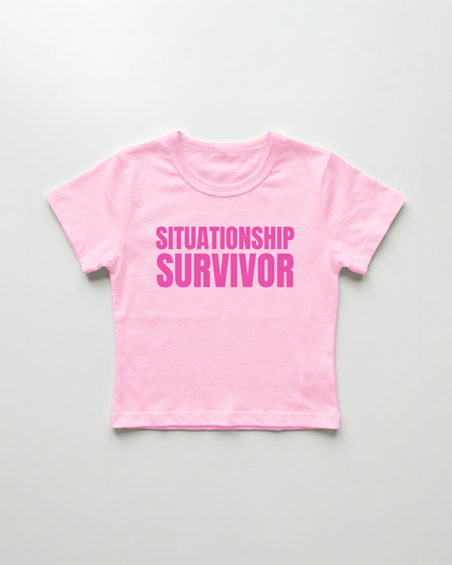 situationship survivor cropped Baby Tee