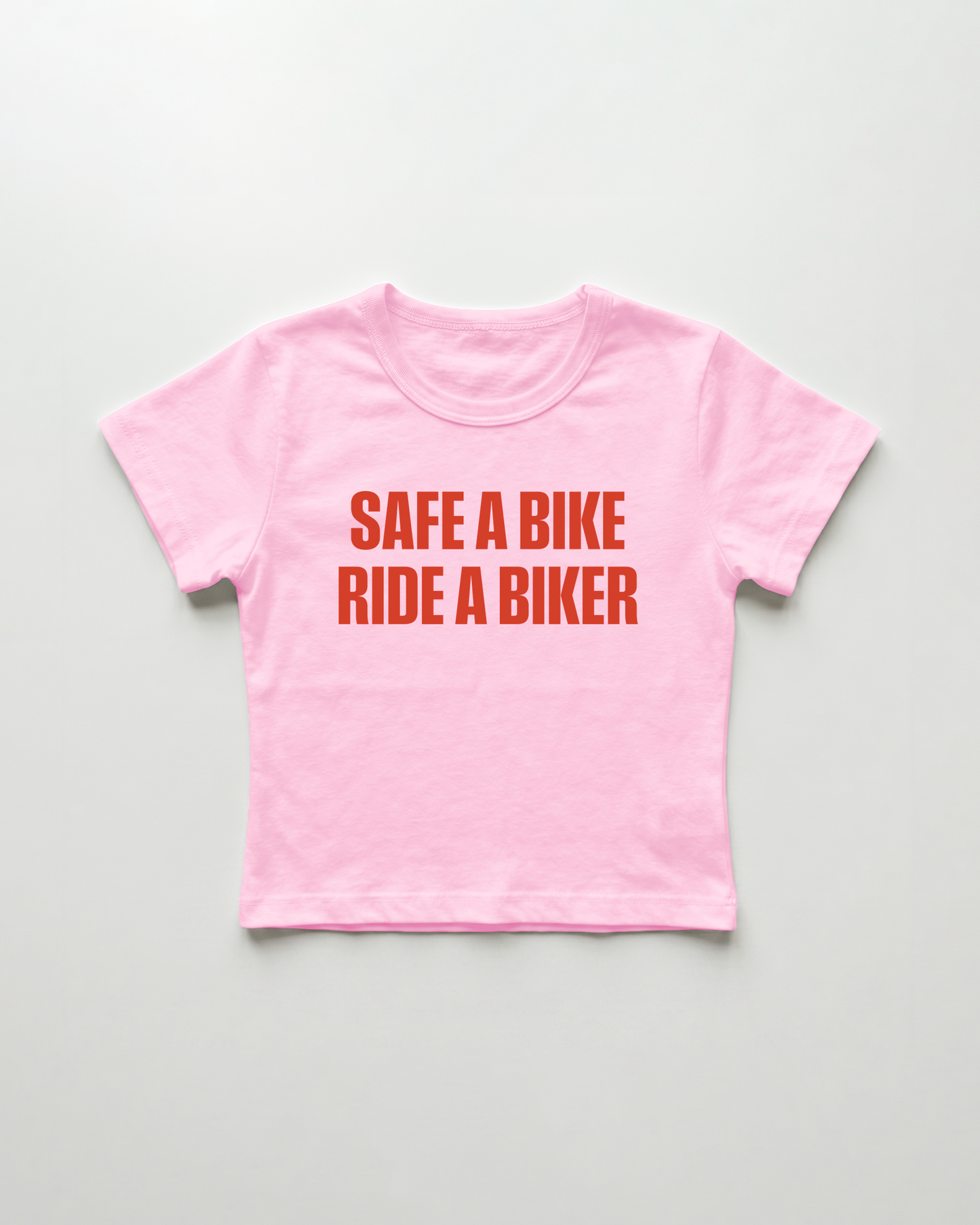 safe a bike ride a biker cropped Baby Tee