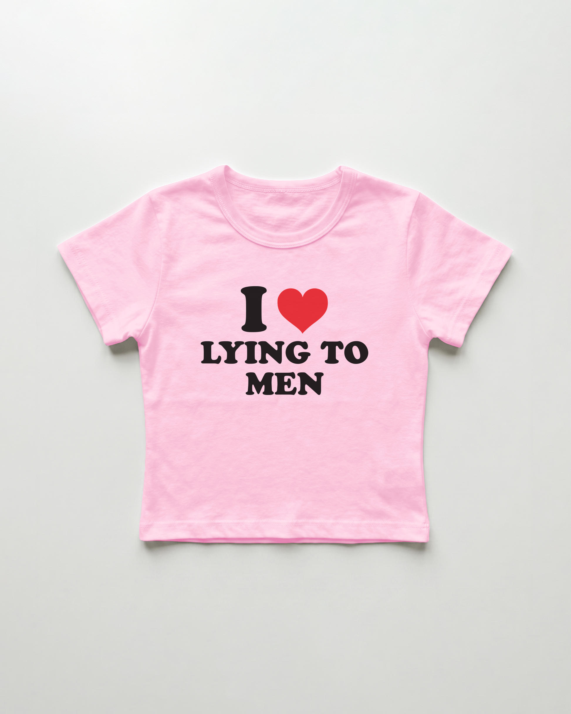 I love lying to men cropped Baby Tee Pink | Lolita Sinz