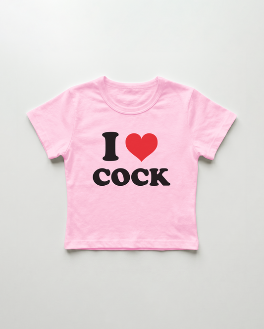 I love cock cropped Baby Tee