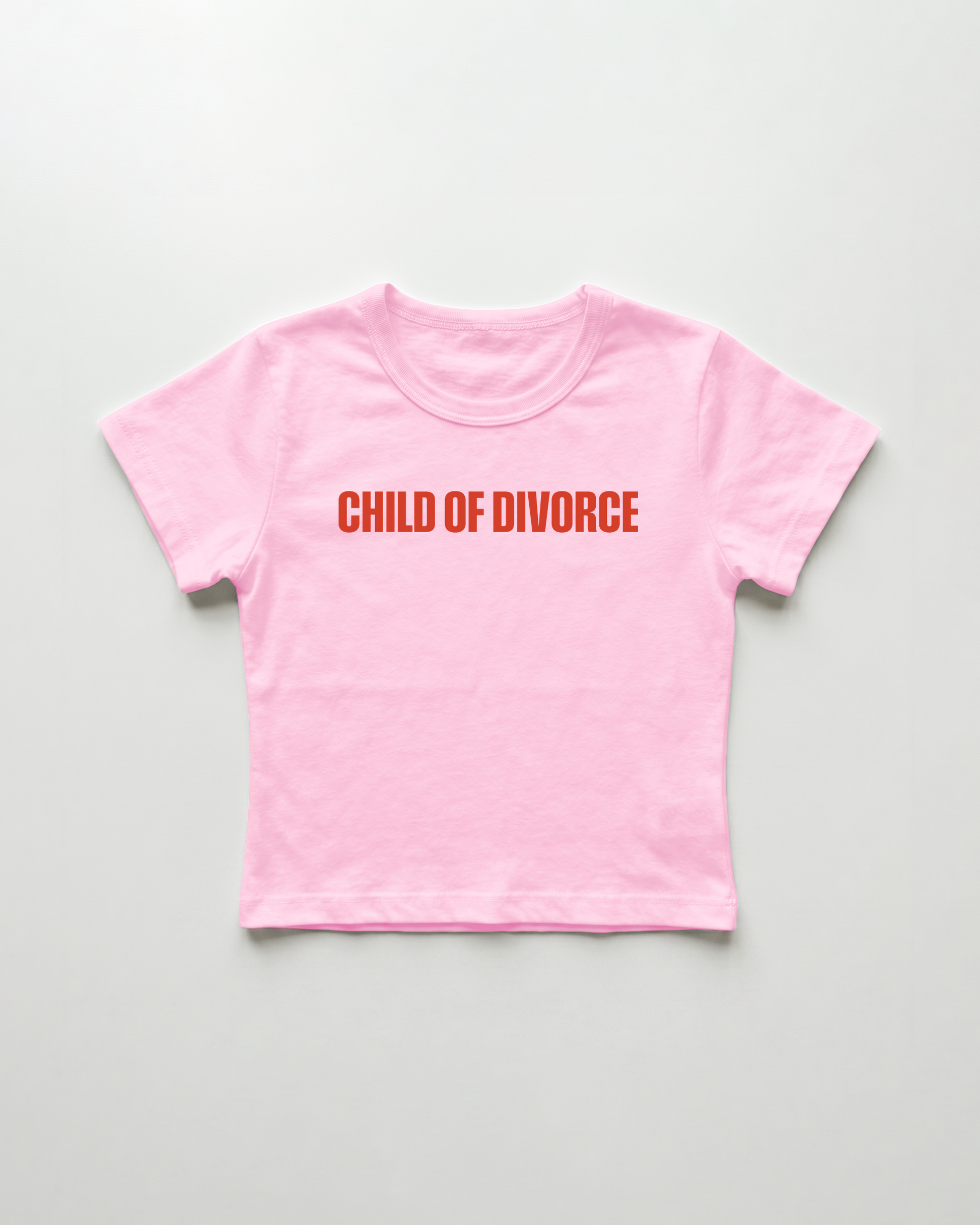 child of divorce cropped Baby Tee Pink | Lolita Sinz