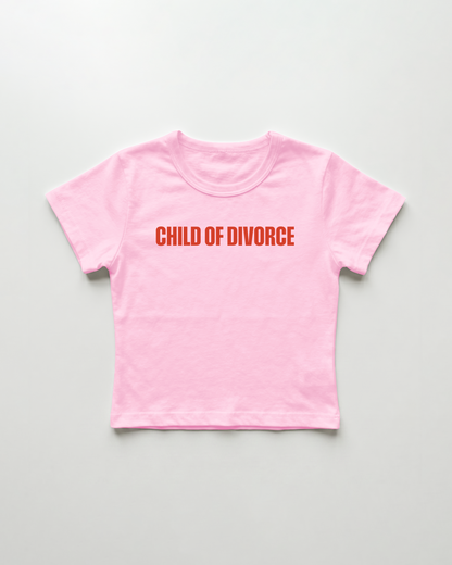 child of divorce cropped Baby Tee Pink | Lolita Sinz