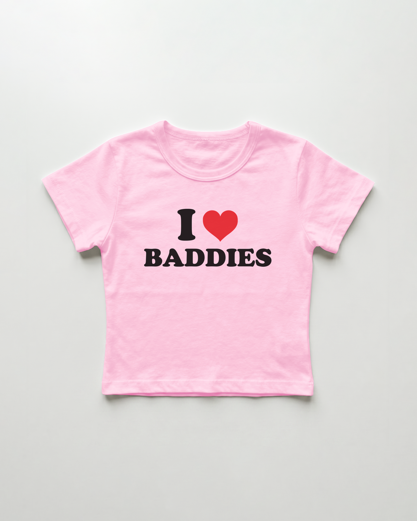 I love baddies cropped Baby Tee Pink | Lolita Sinz