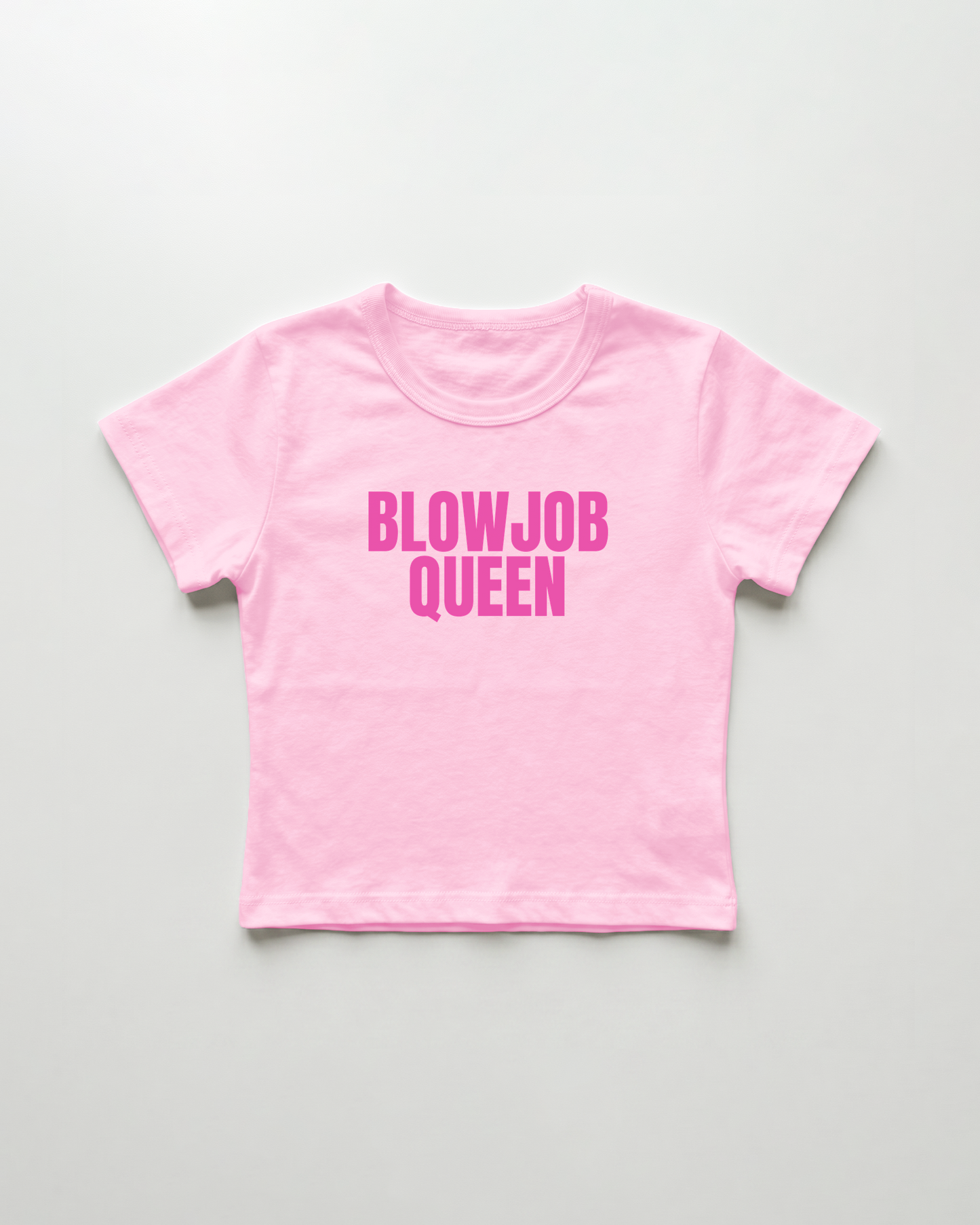 blowjob queen cropped Baby Tee Pink | Lolita Sinz
