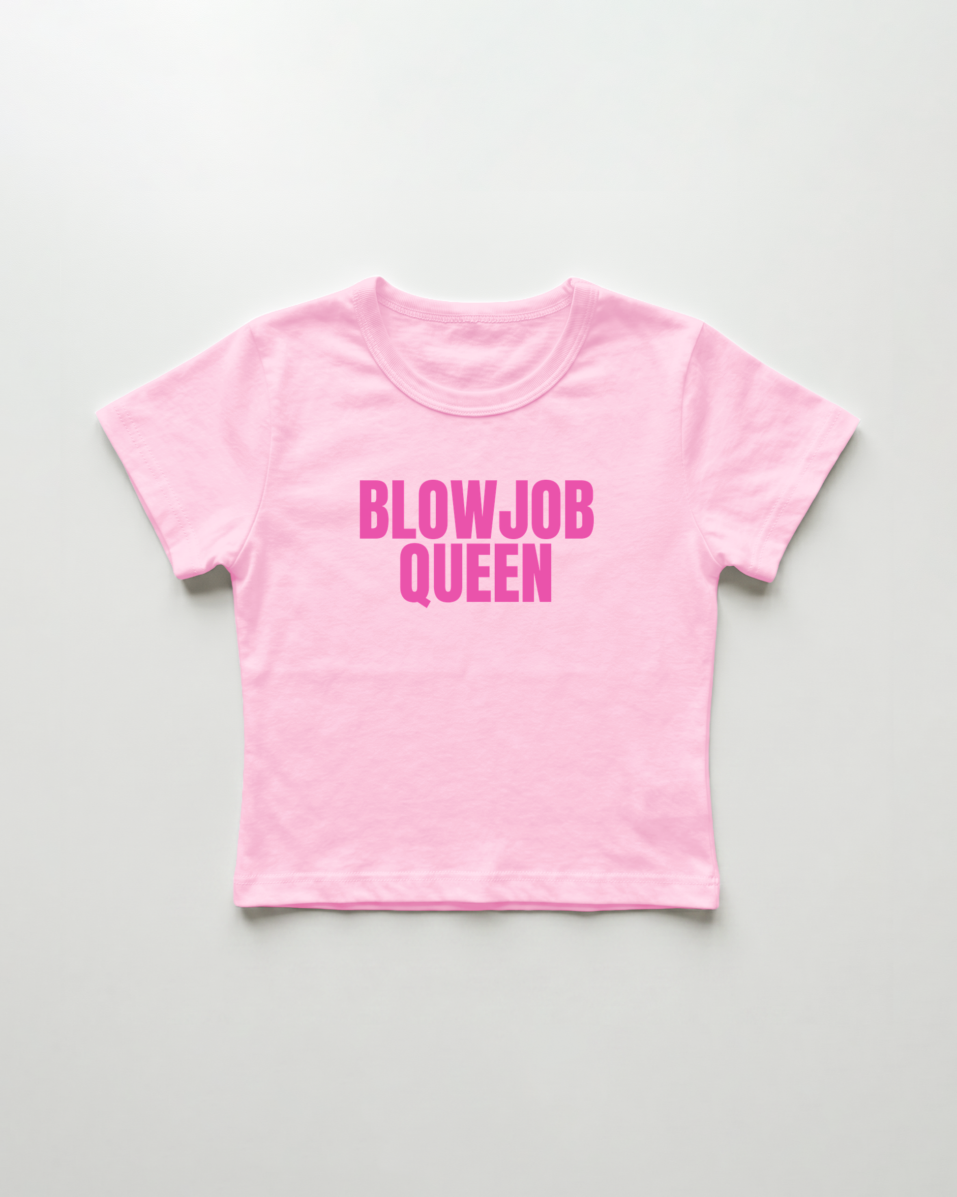 blowjob queen cropped Baby Tee Pink | Lolita Sinz