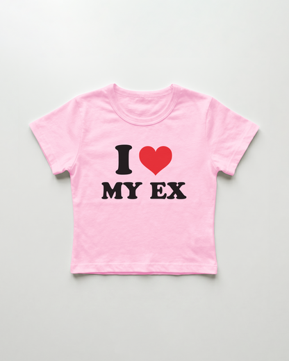 I love my ex cropped Baby Tee Pink | Lolita Sinz