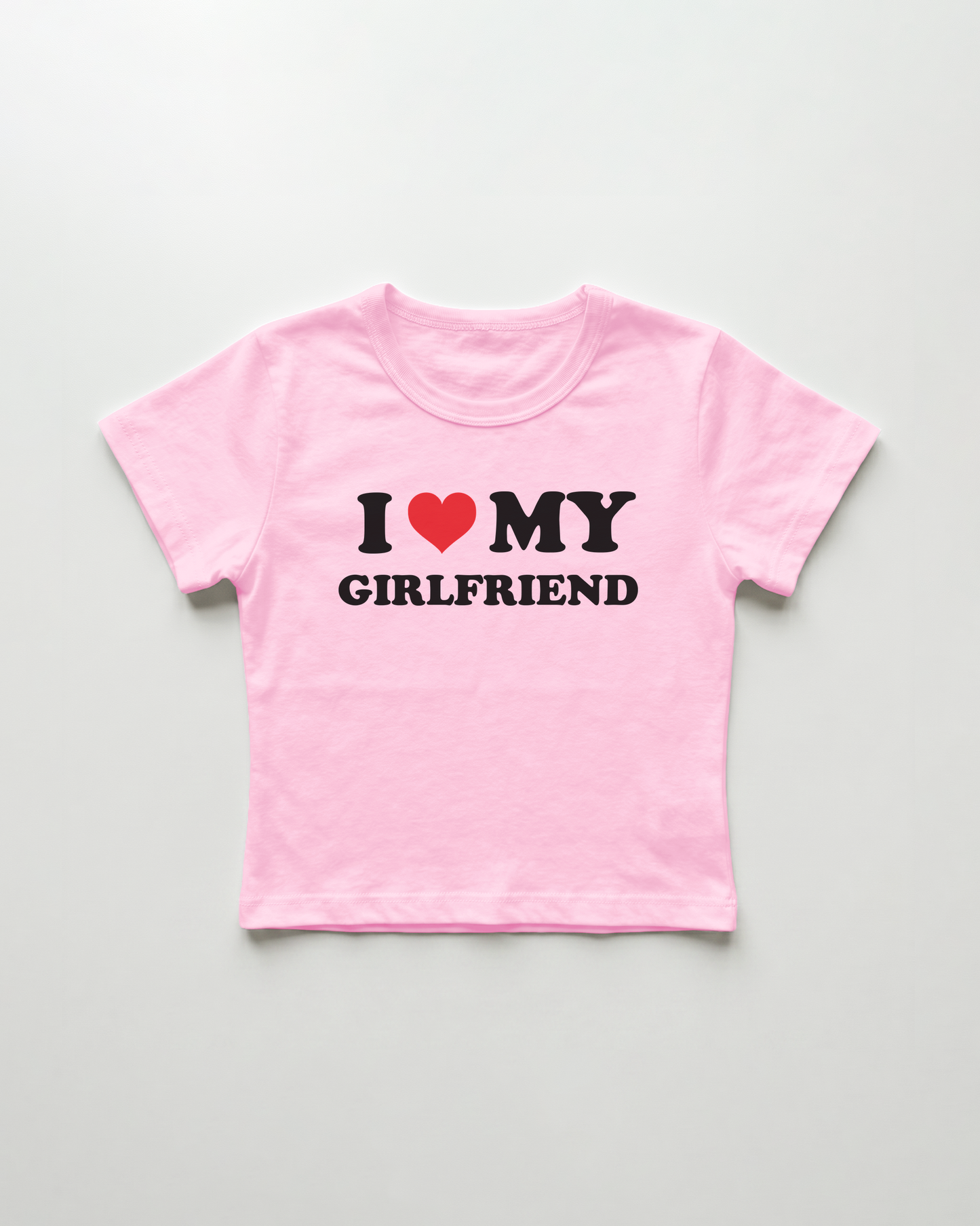 I love my girlfriend cropped Baby Tee Pink | Lolita Sinz