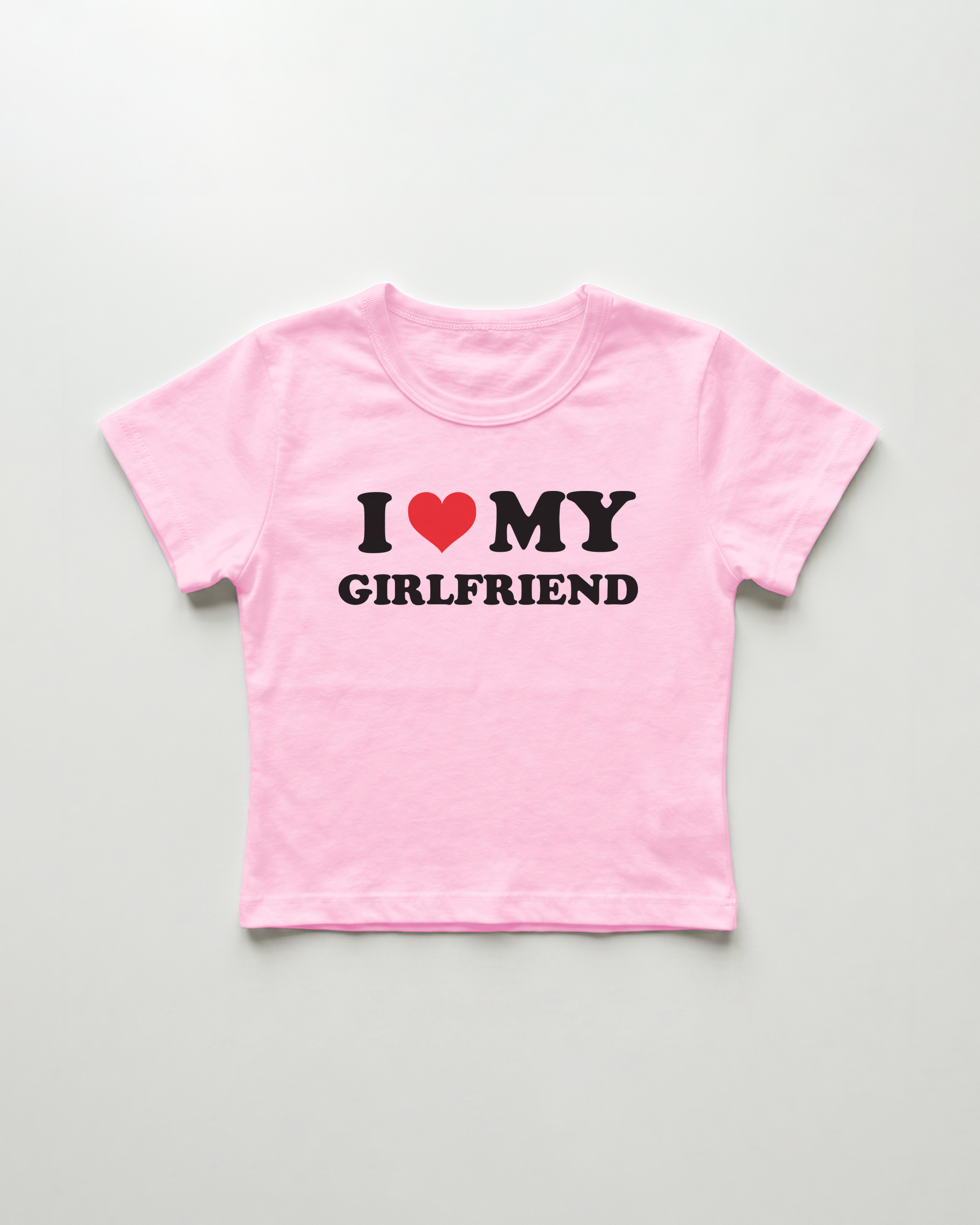 I love my girlfriend cropped Baby Tee Pink | Lolita Sinz