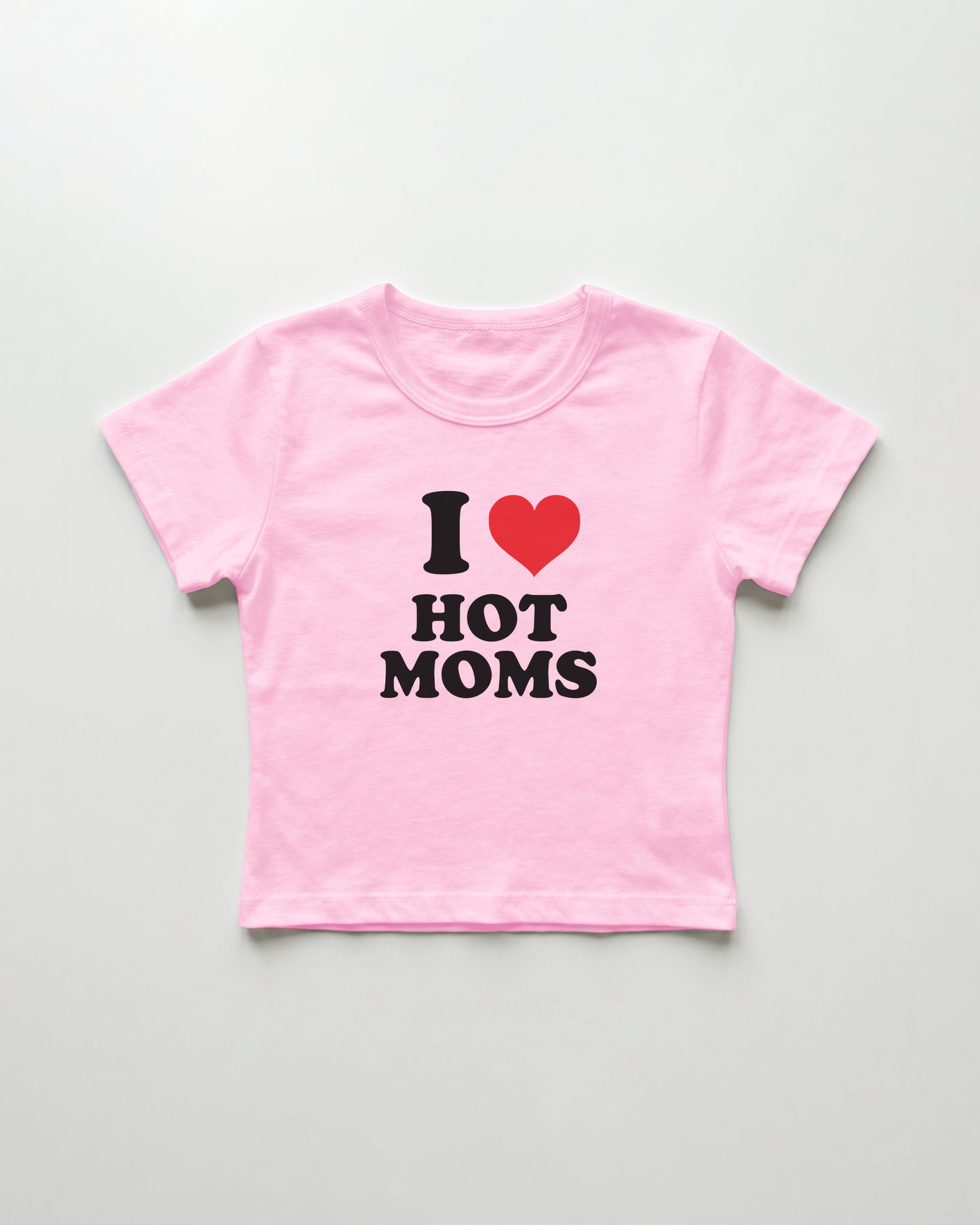 I love hot moms cropped Baby Tee Pink | Lolita Sinz