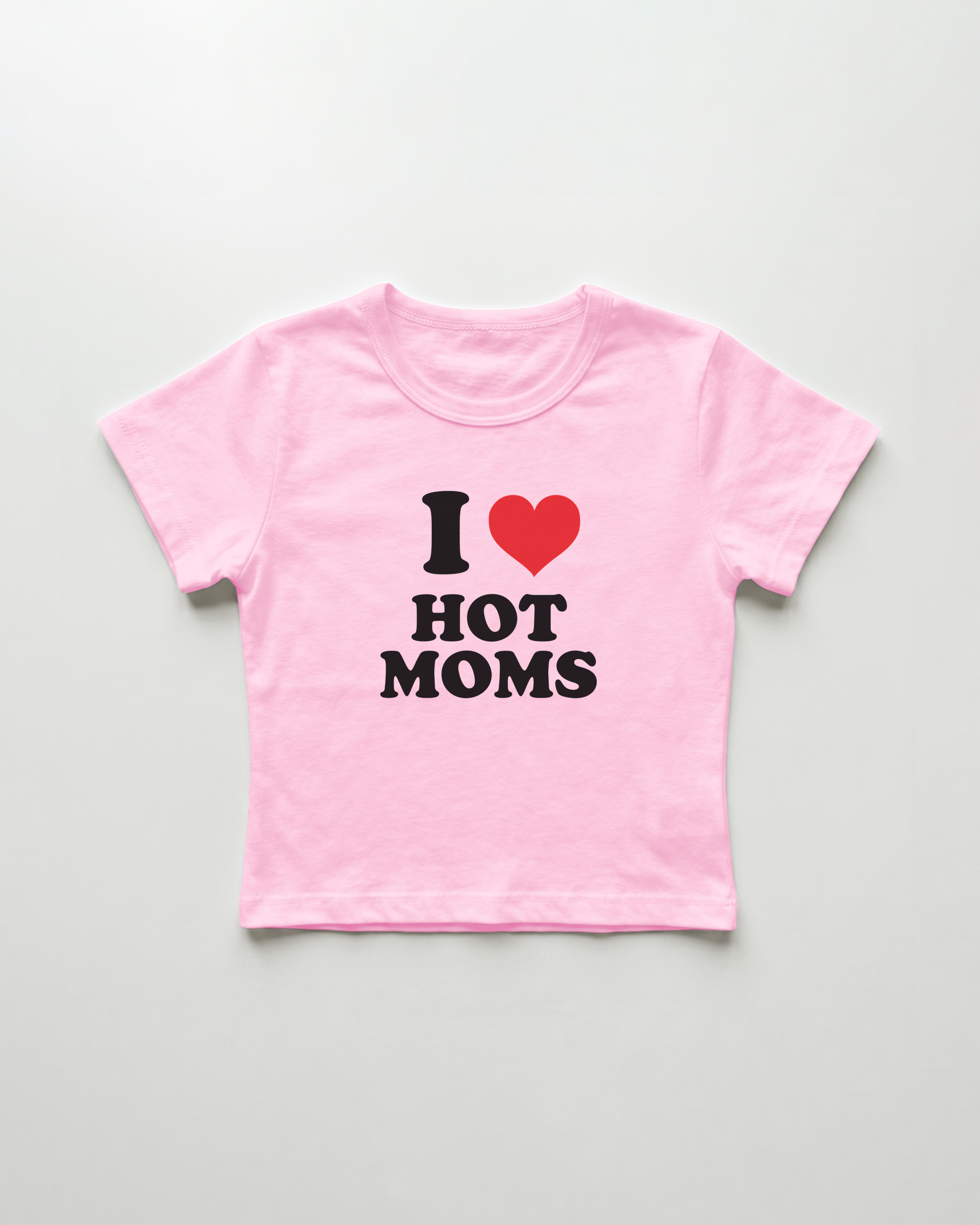 I love hot moms cropped Baby Tee Pink | Lolita Sinz
