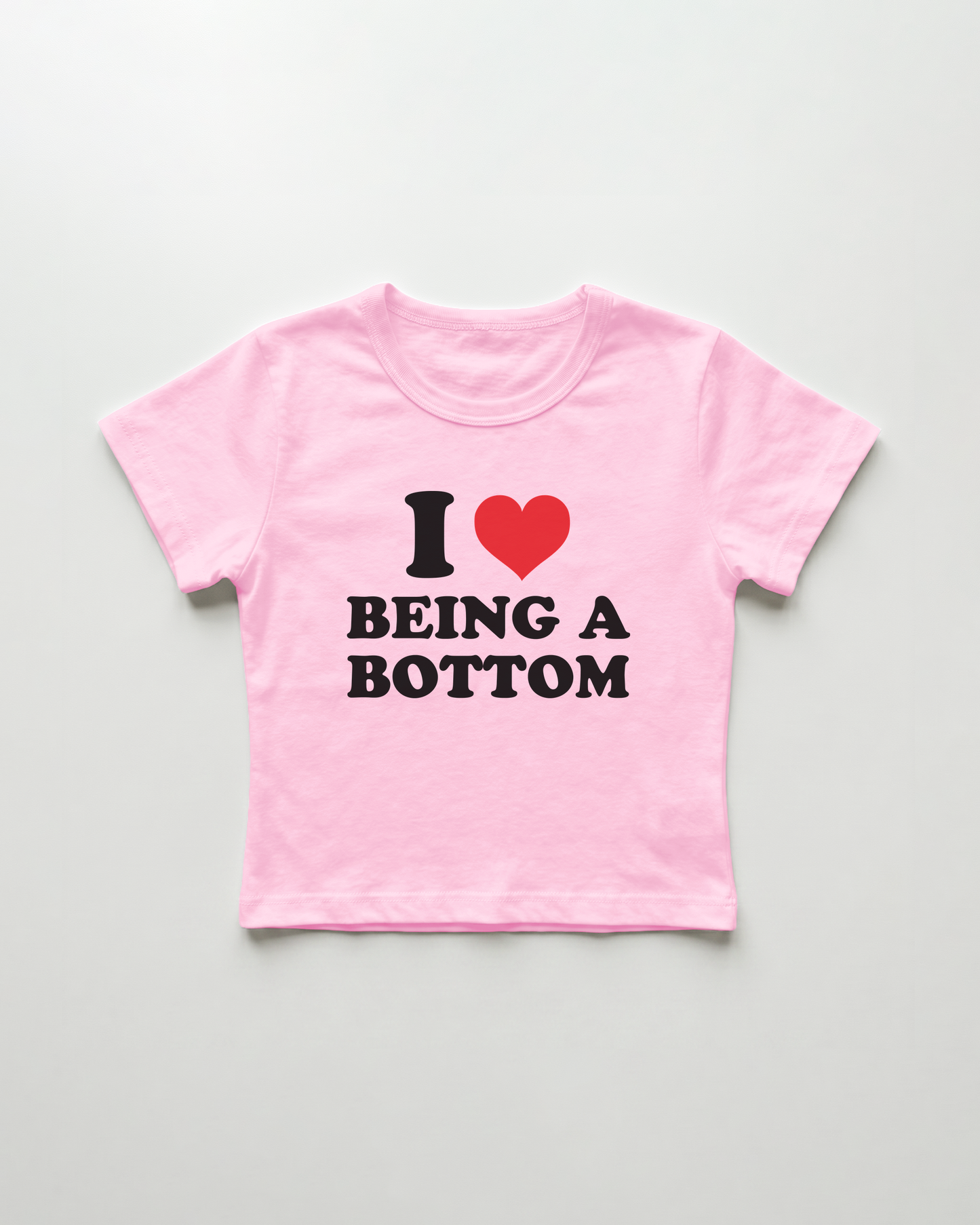 I love being a bottom cropped Baby Tee Pink | Lolita Sinz