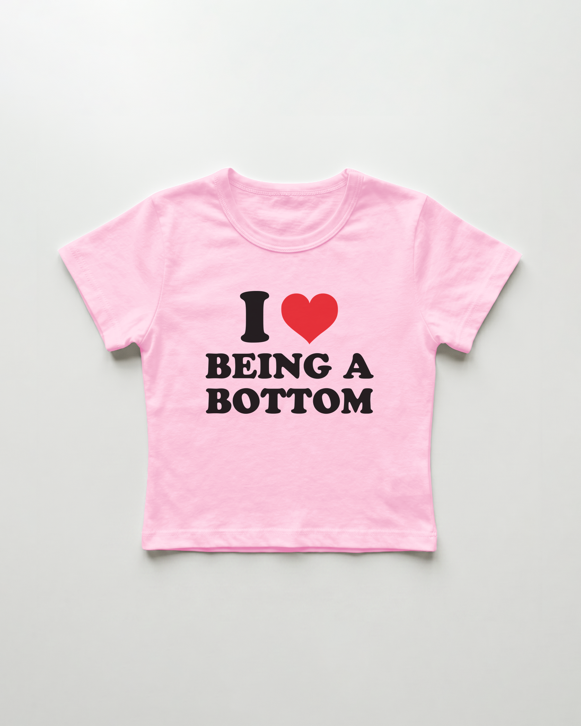 I love being a bottom cropped Baby Tee Pink | Lolita Sinz