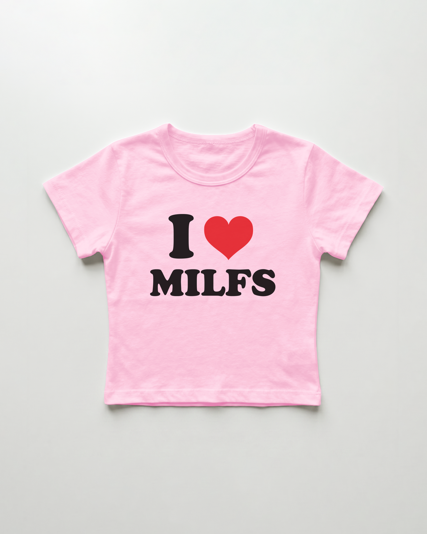 I love milfs cropped Baby Tee Pink | Lolita Sinz
