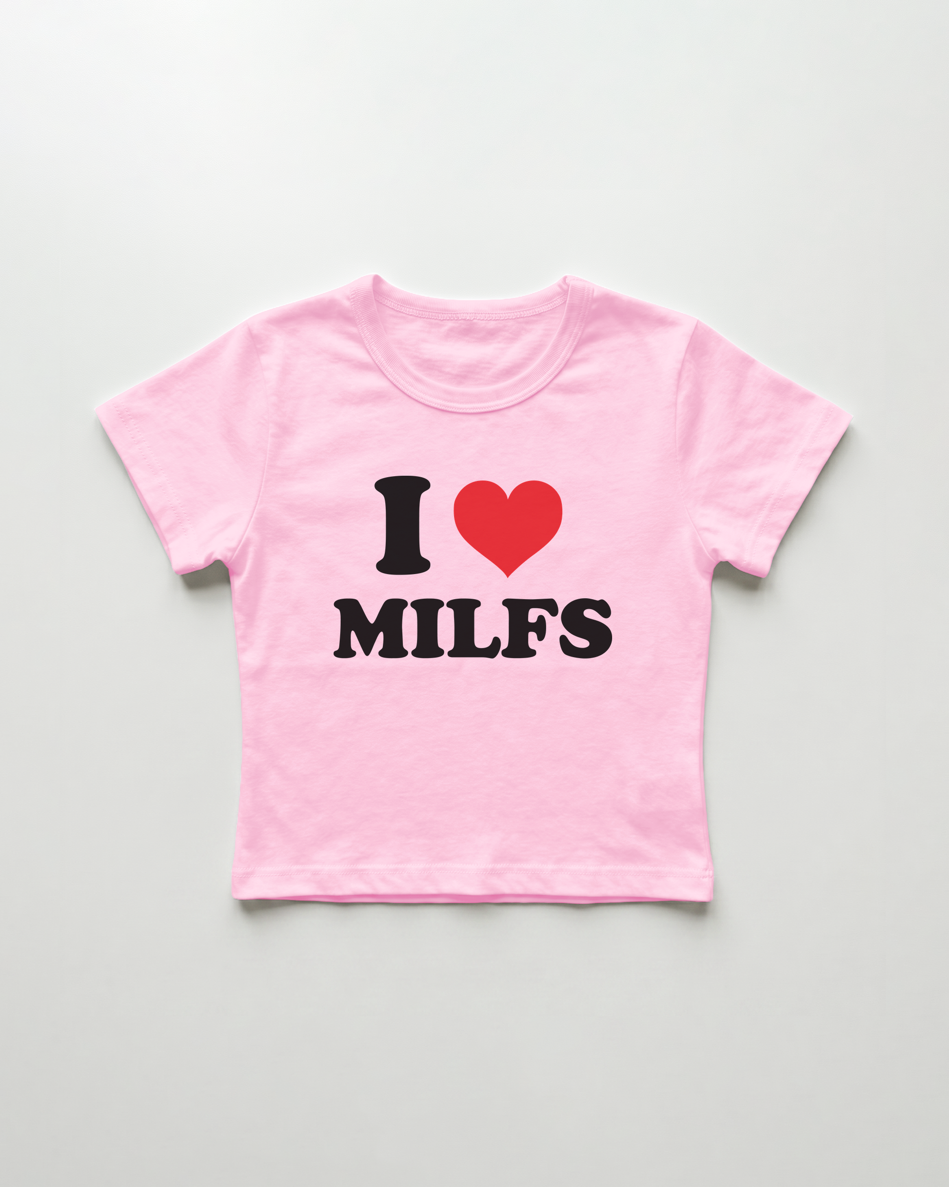 I love milfs cropped Baby Tee Pink | Lolita Sinz