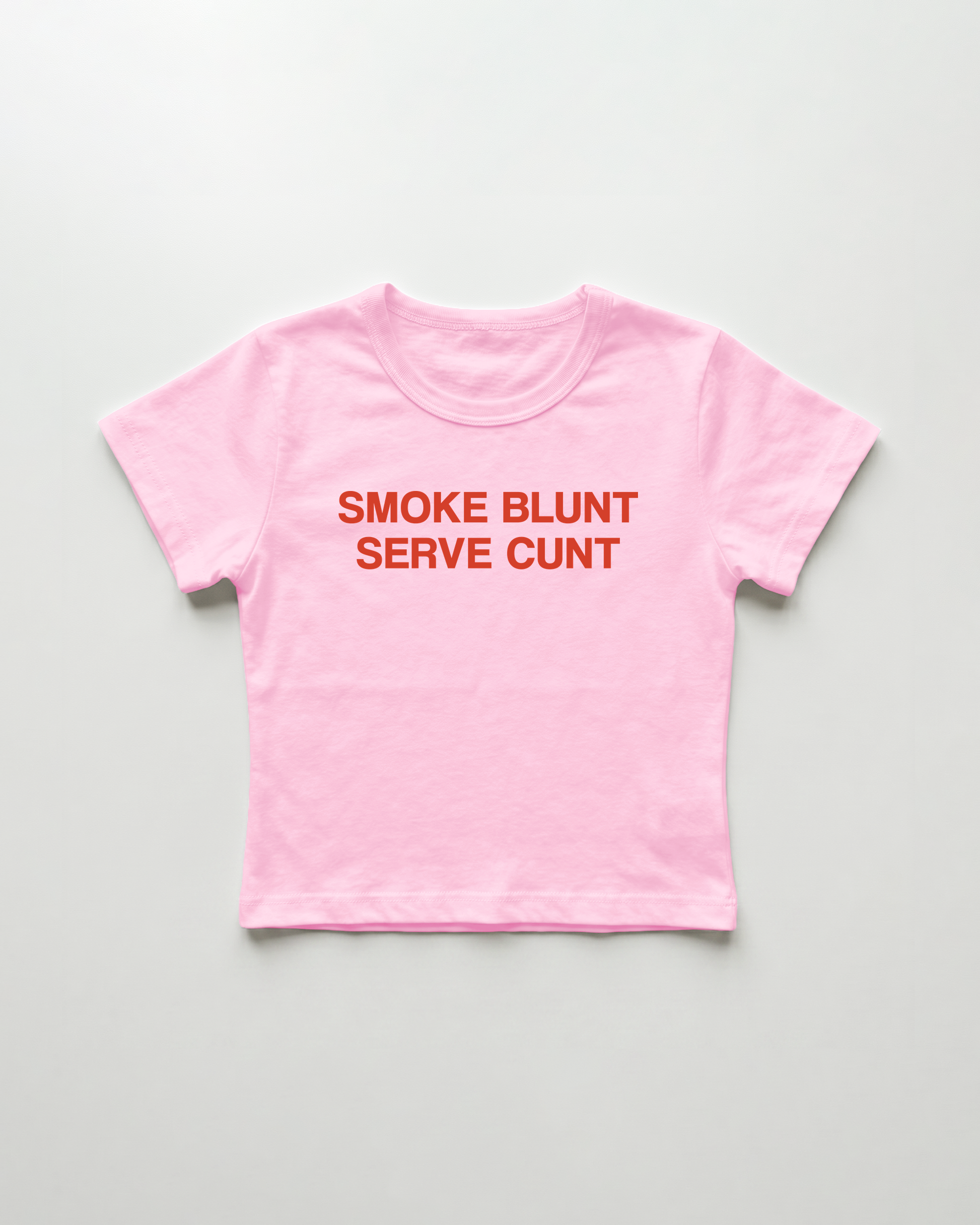 smoke blunt serve cunt cropped Baby Tee Pink | Lolita Sinz