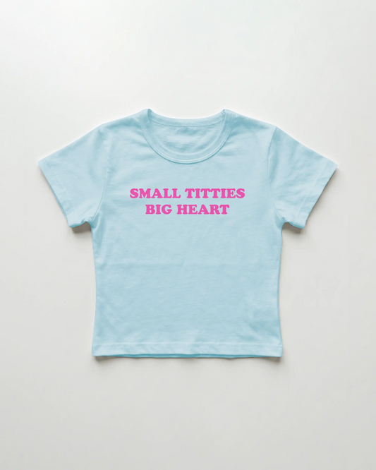 small titties big heart cropped Baby Tee