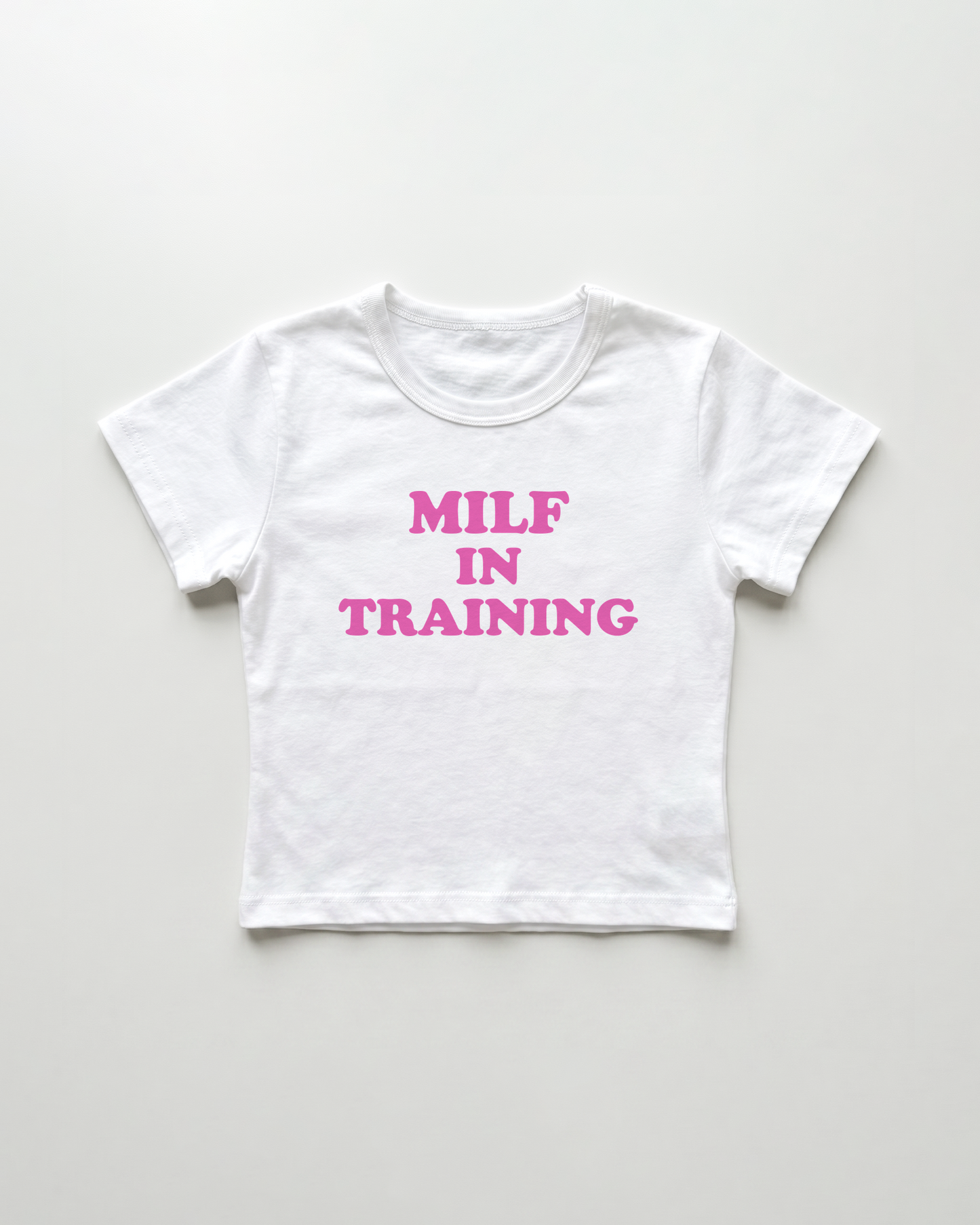 milf in training cropped Baby Tee Weiss | Lolita Sinz