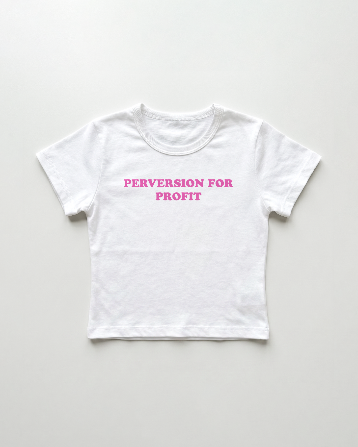 perversion for profit cropped Baby Tee Weiss | Lolita Sinz